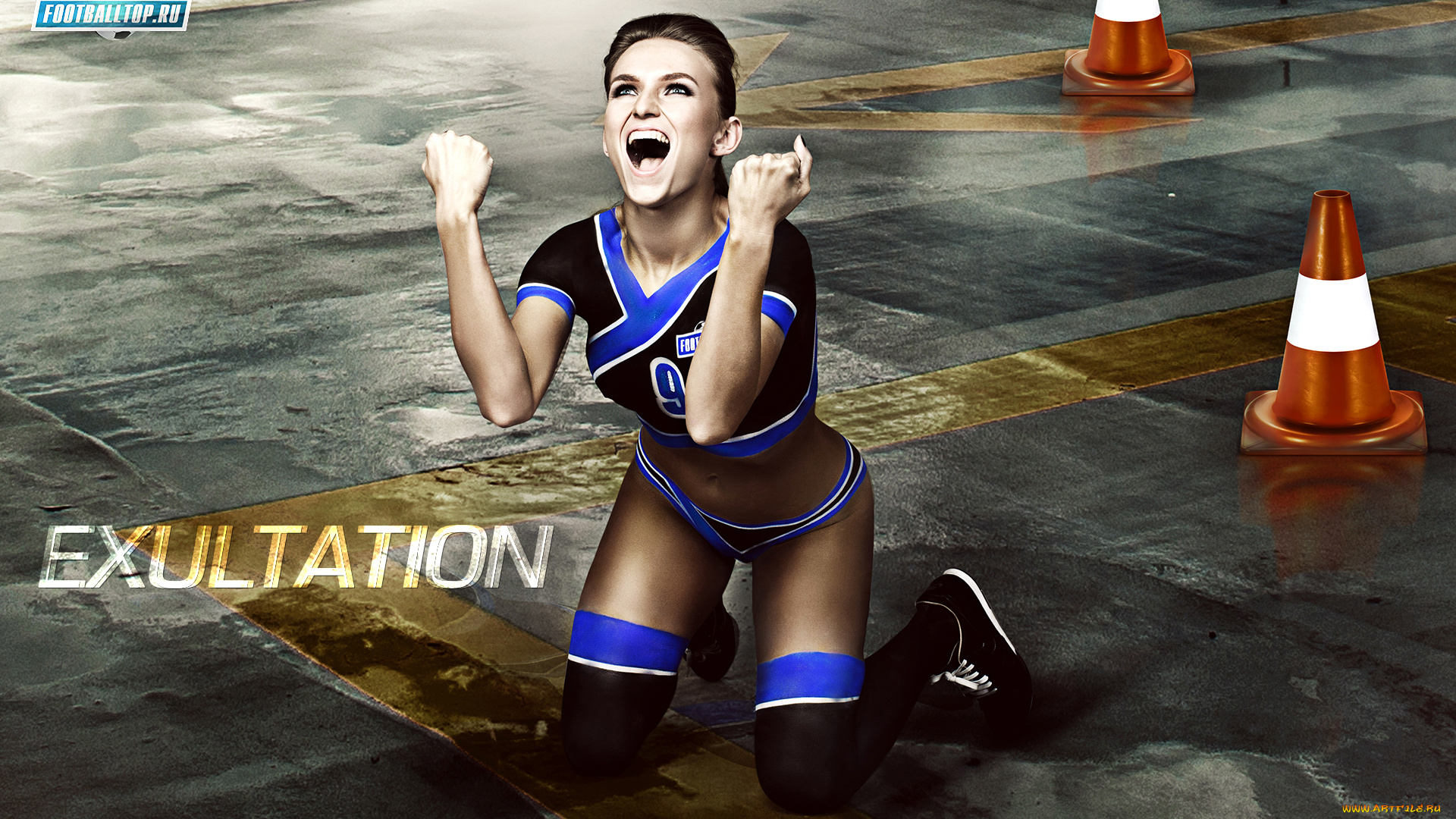 football, exultation, спорт, футбол, девушка