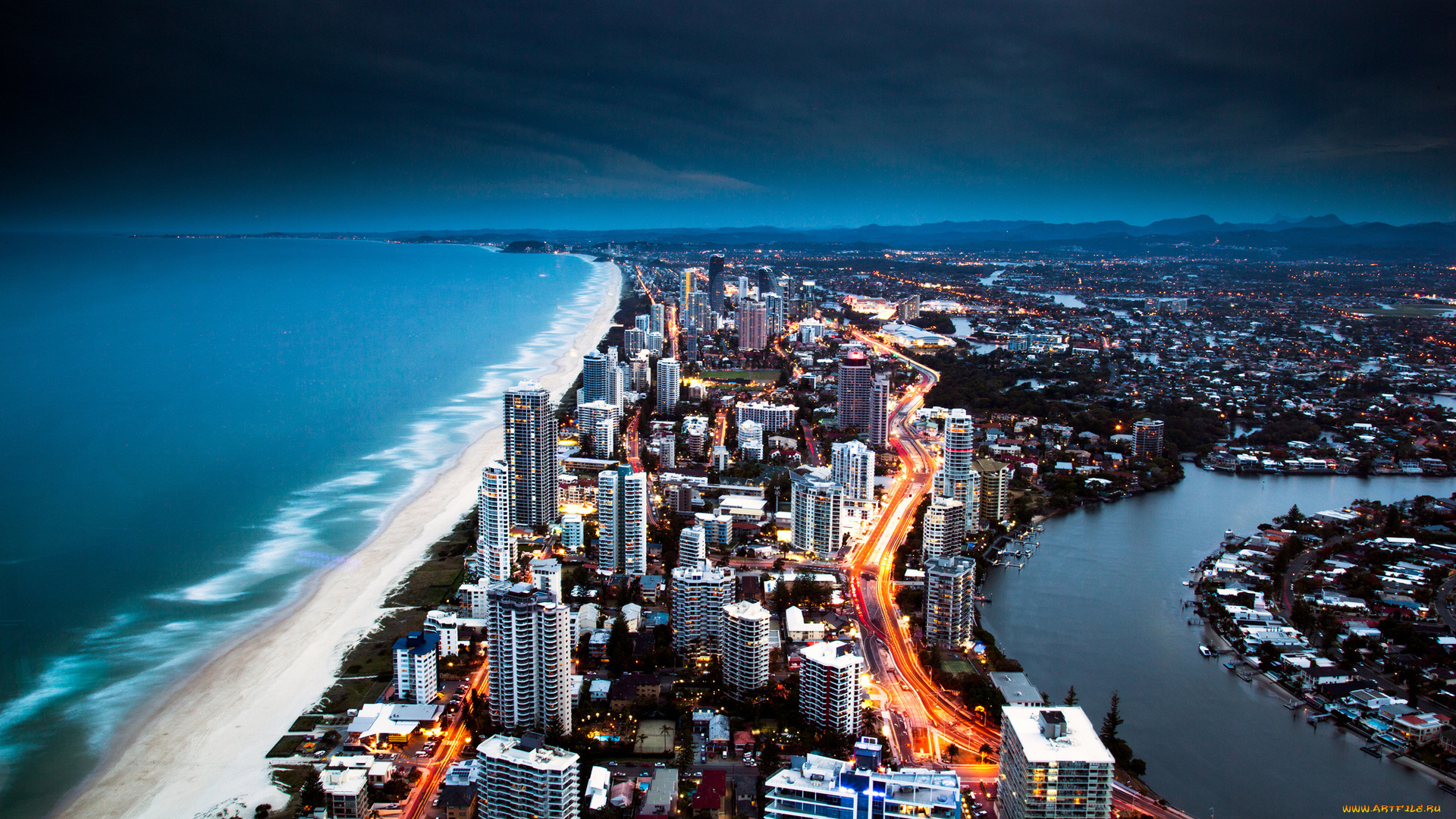 города, панорамы, australia, gold, coast