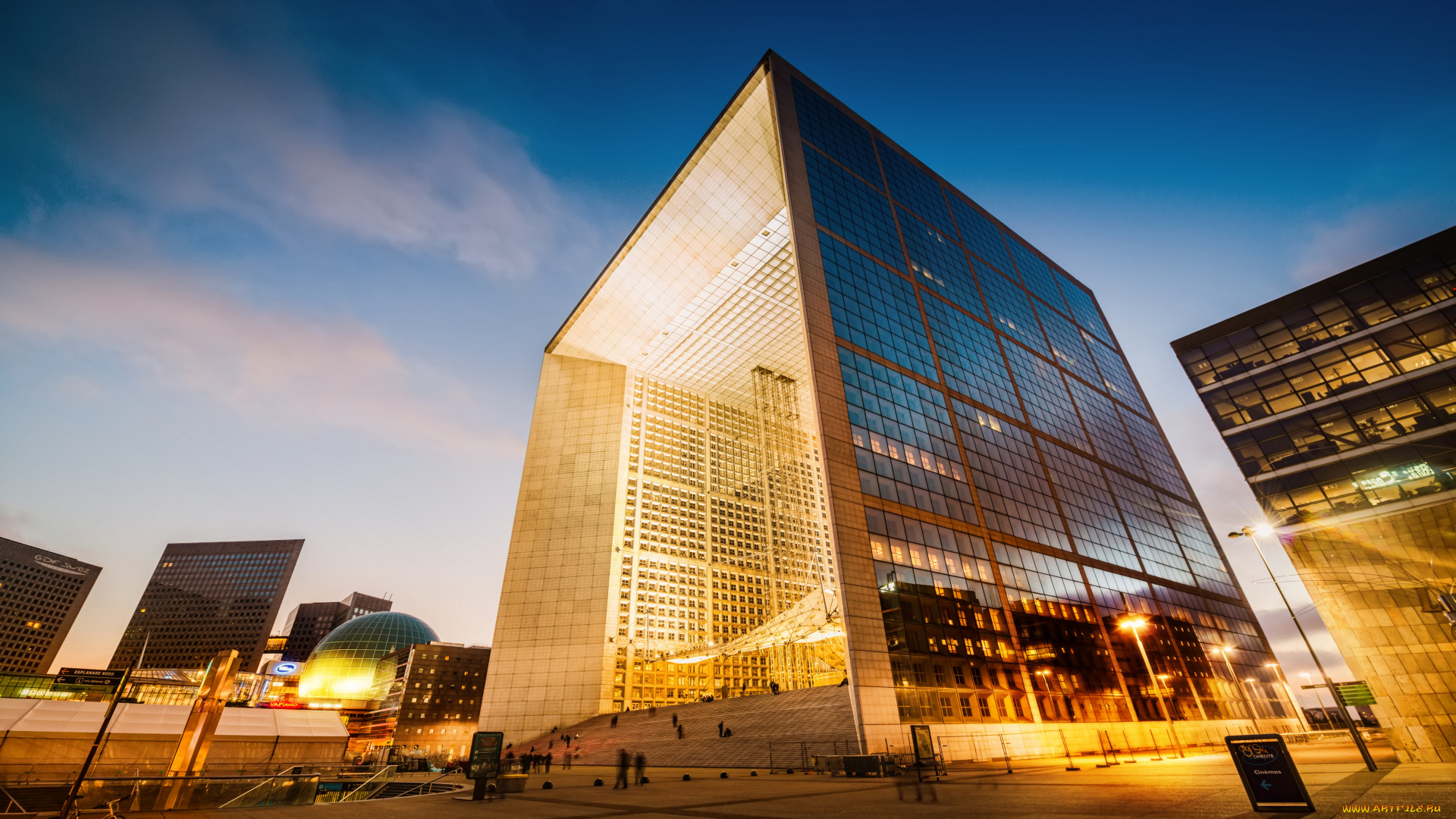 города, париж, франция, современный, центр, парижа