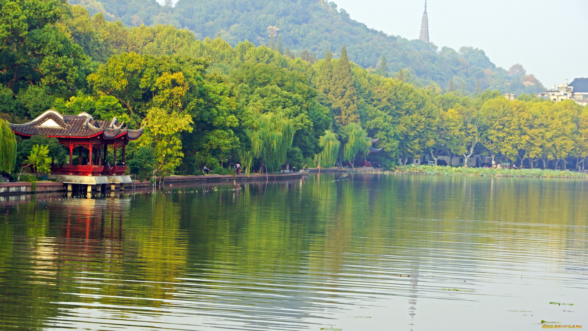 китай, Чжэцзян, ханьчжоу, природа, парк, река