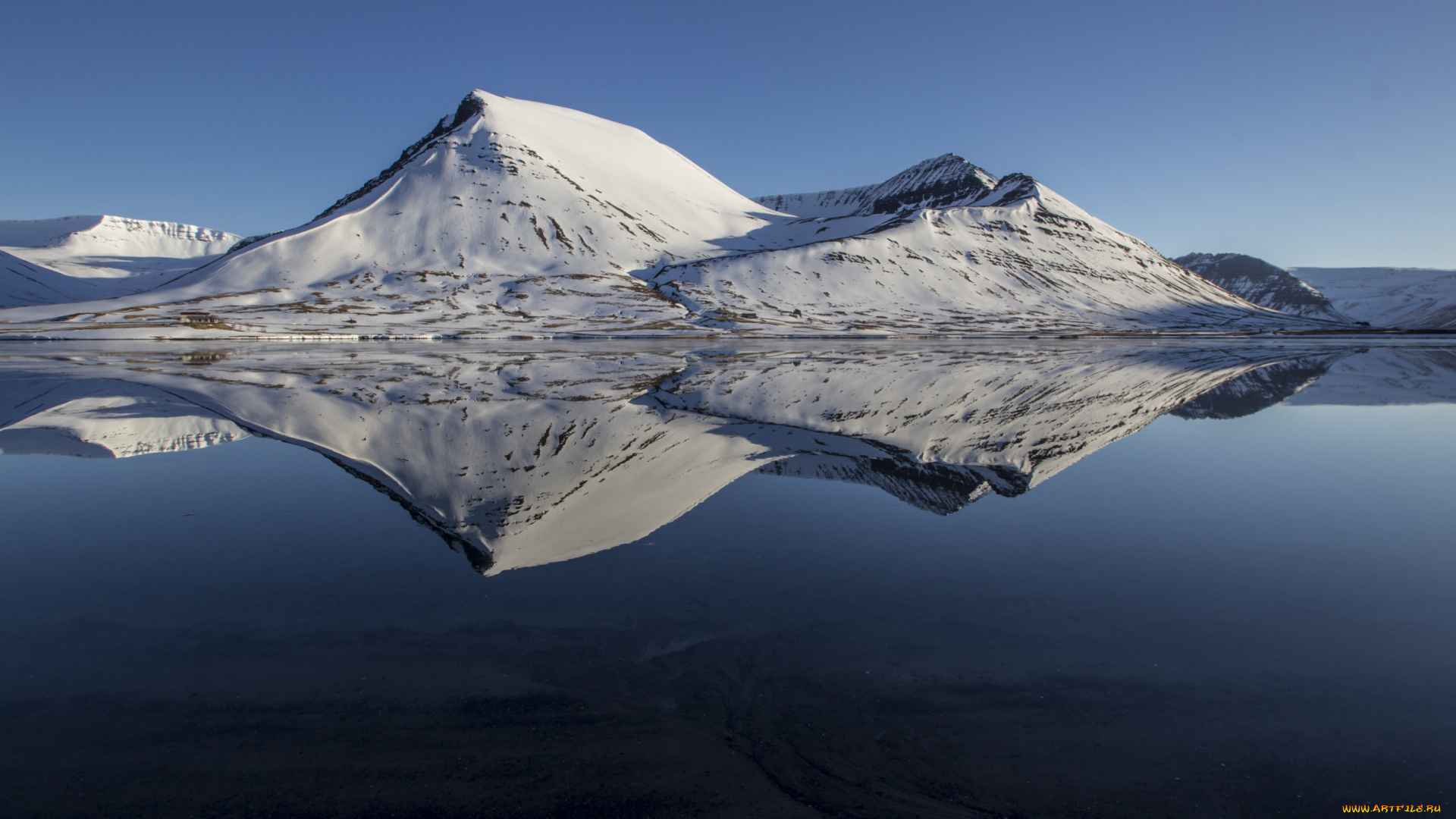 природа, реки, озера, гладь, отражение, холмы, горы, озеро, снег