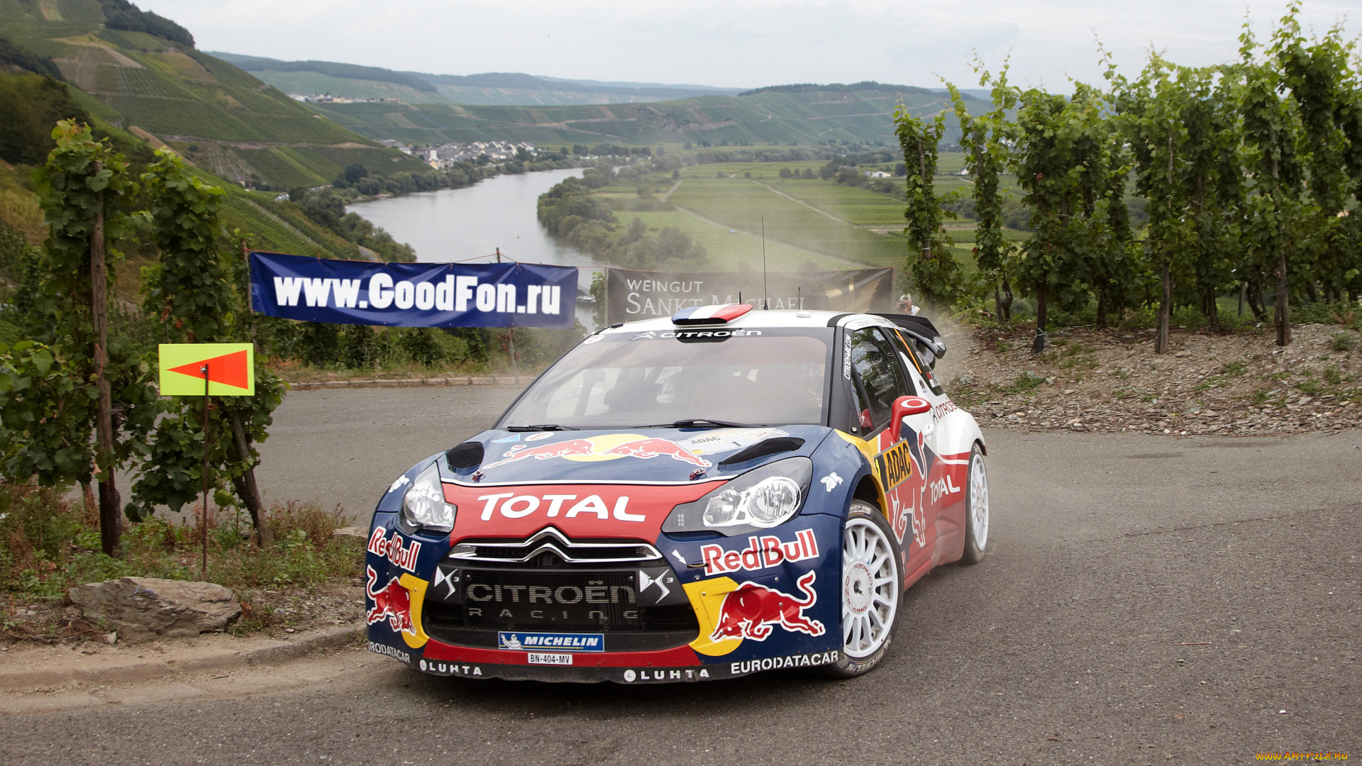 спорт, авторалли, citroen, total, передок, red, bull, ds3, rally, река, дорога, машина