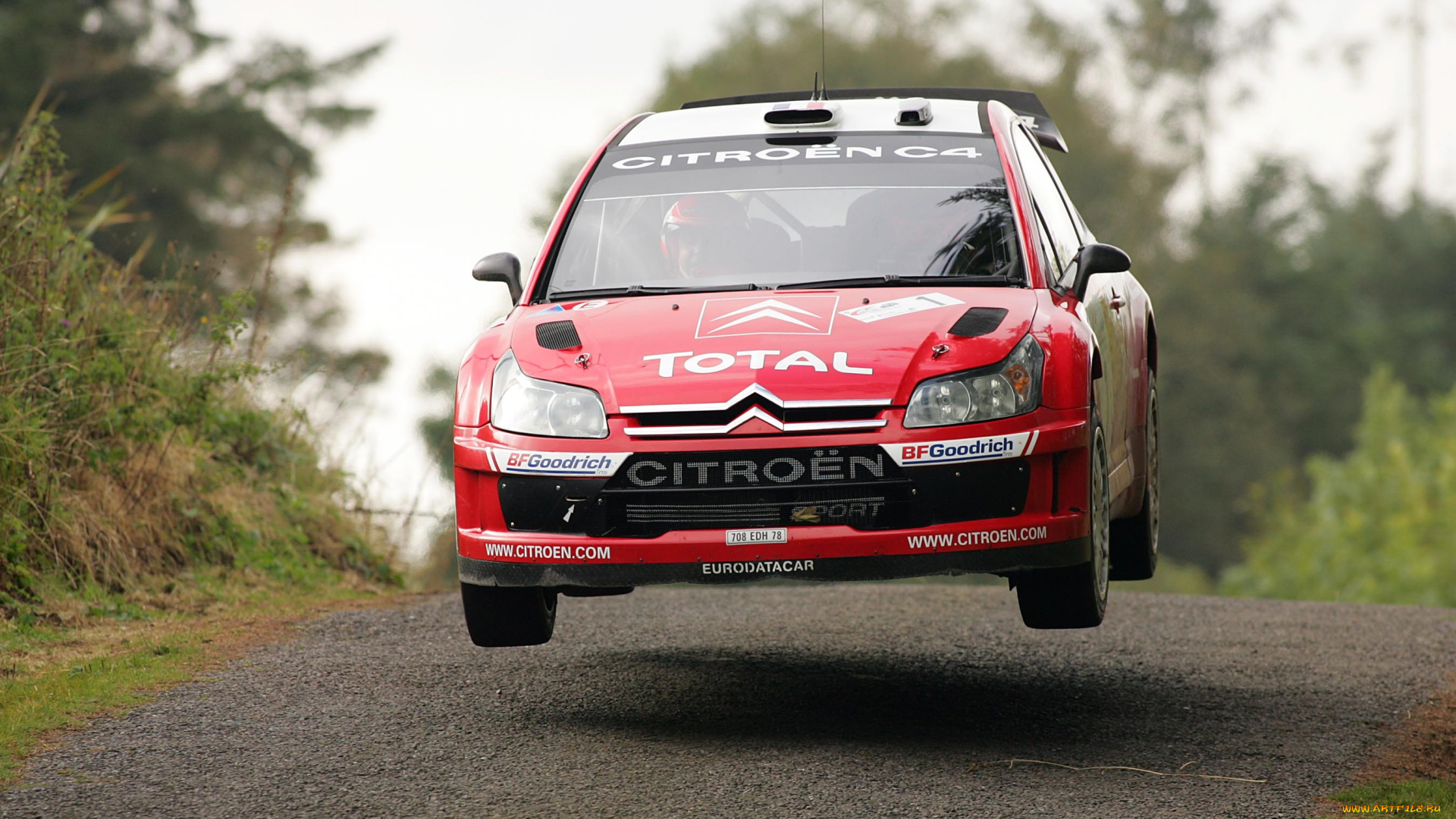 спорт, авторалли, колеса, капот, citroen, c4, wrc, rally, ралли, красный, передок, лого, в, воздухе