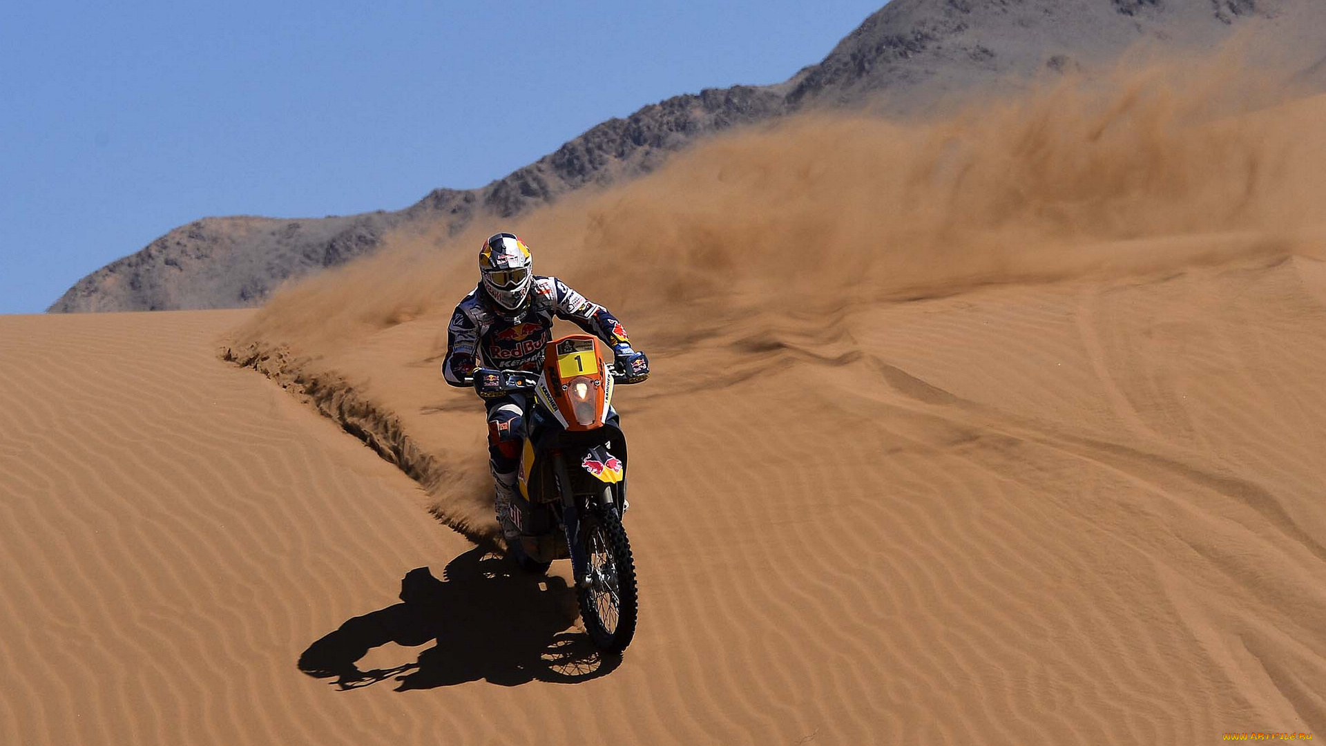 спорт, мотокросс, гонка, песок, пустыня