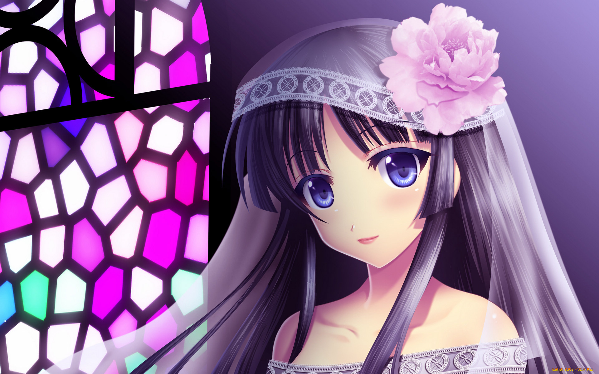 аниме, hyouka, цветок, взгляд, девушка