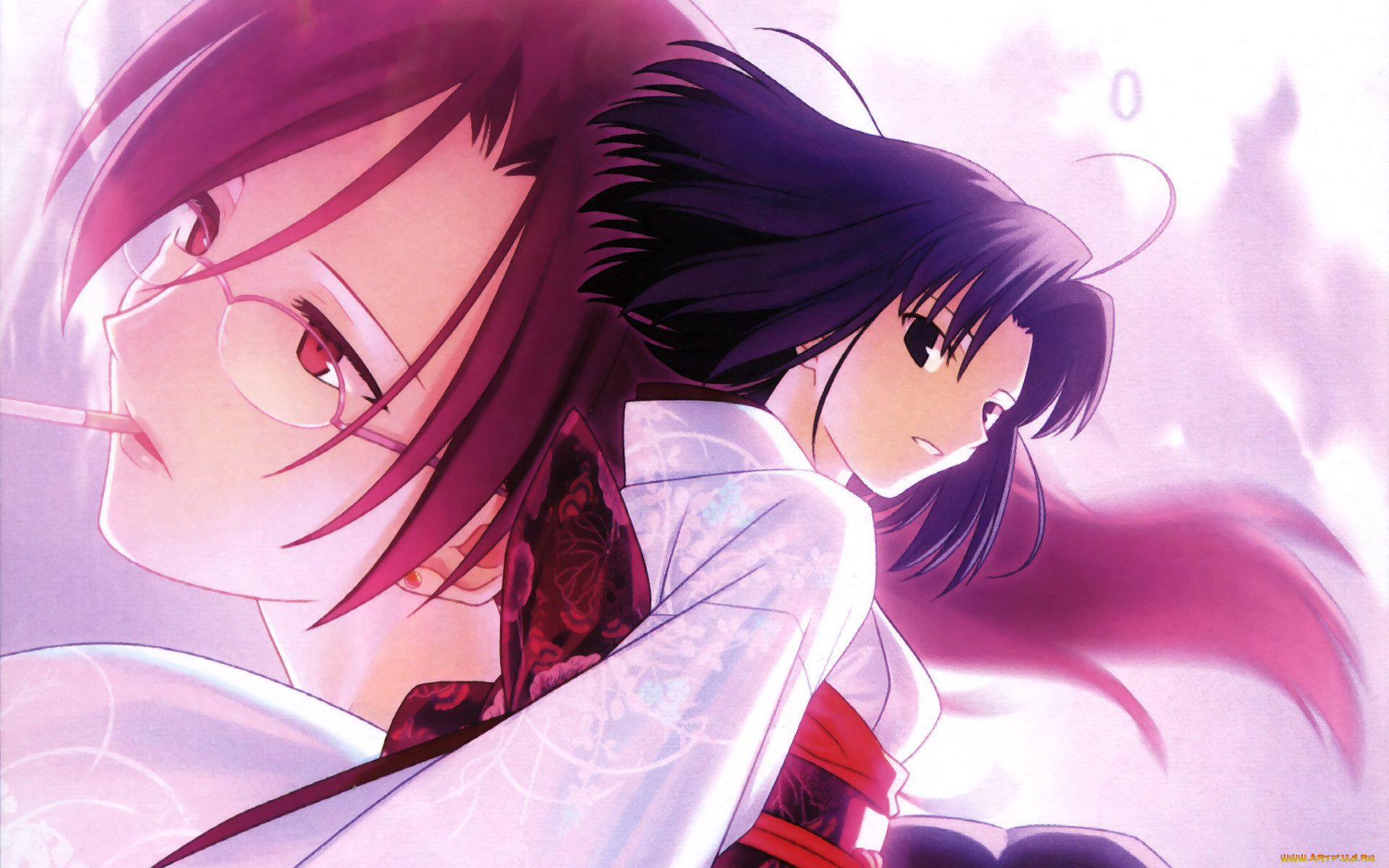 аниме, kara, no, kyokai, девушка, лицо