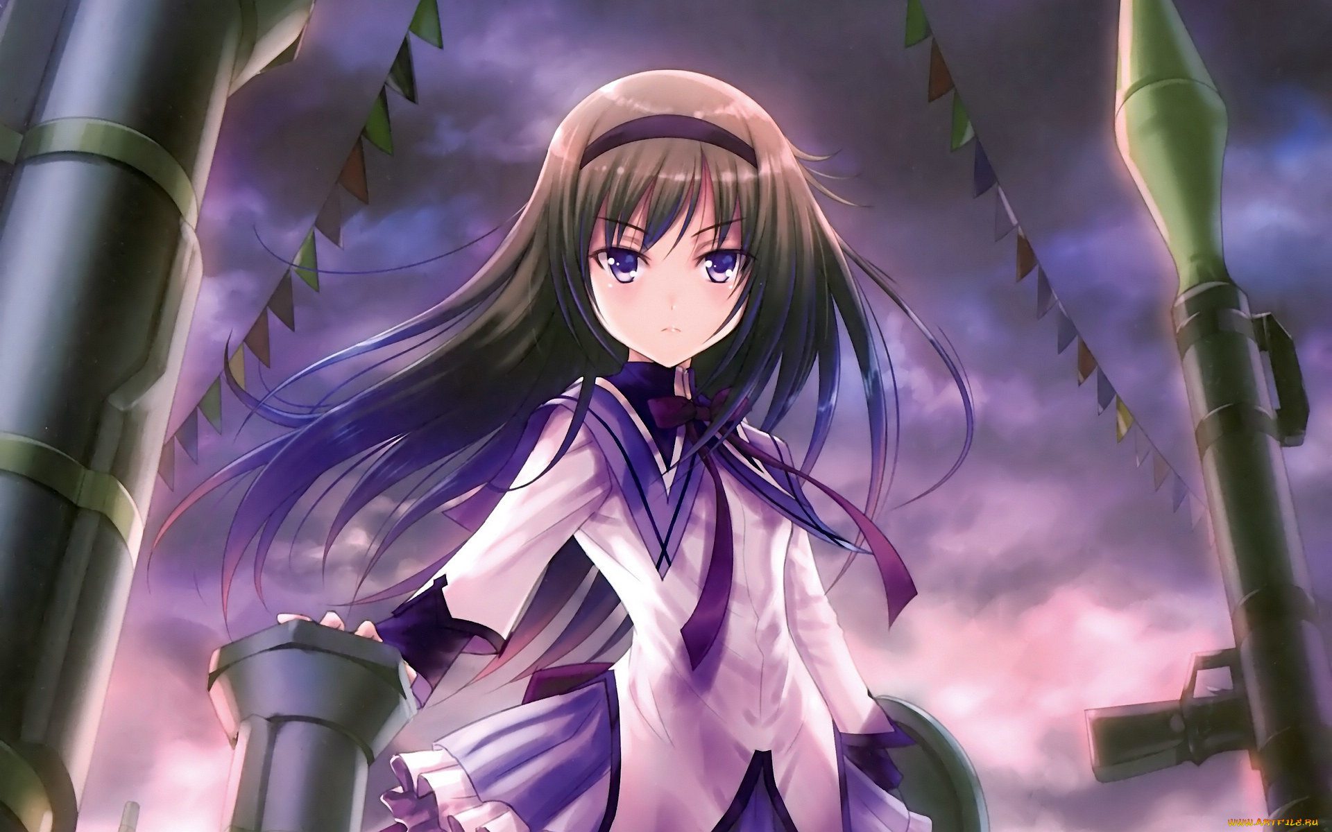 аниме, mahou, shoujo, madoka, magika, девушка, взгляд, magica, akemi, homura