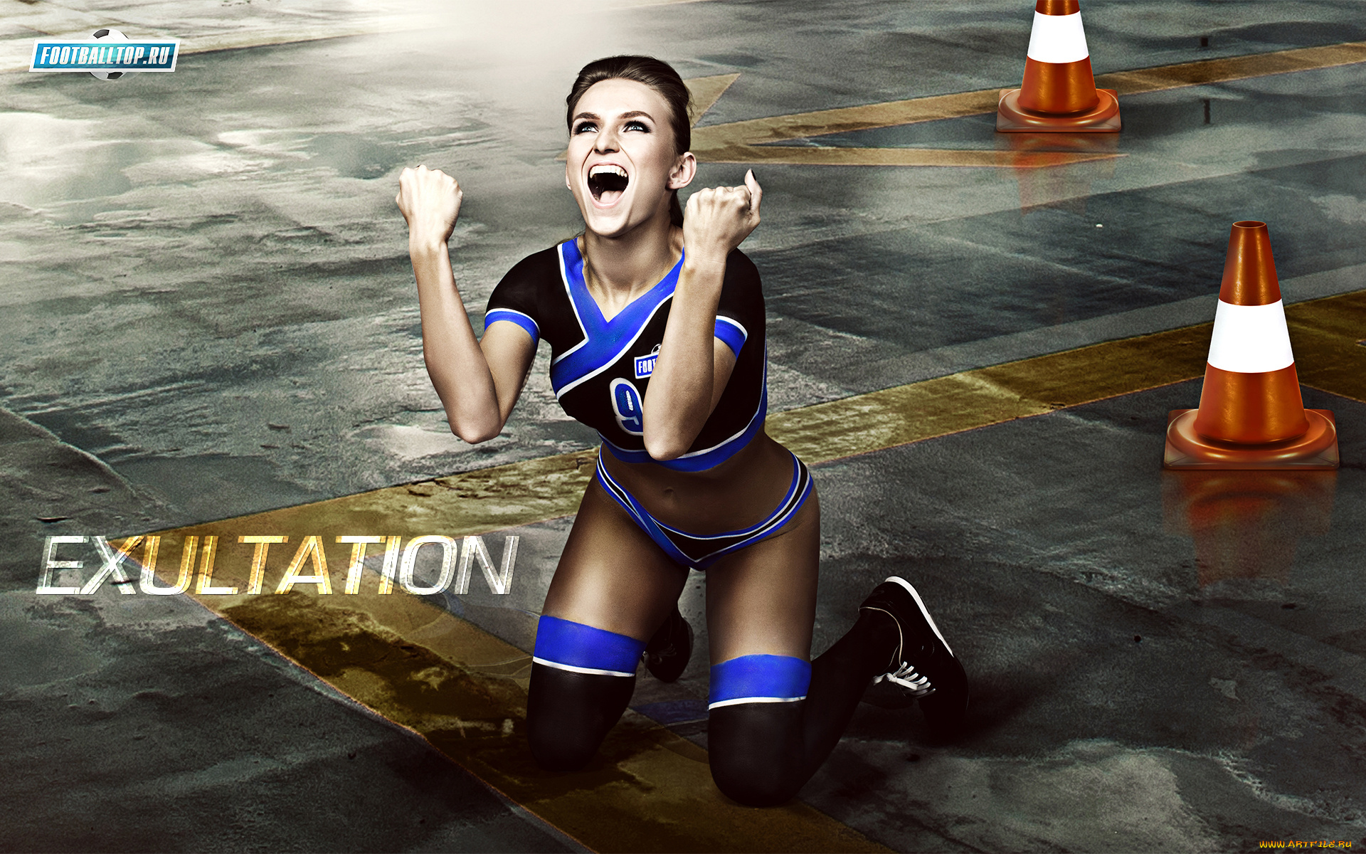 football, exultation, спорт, футбол, девушка