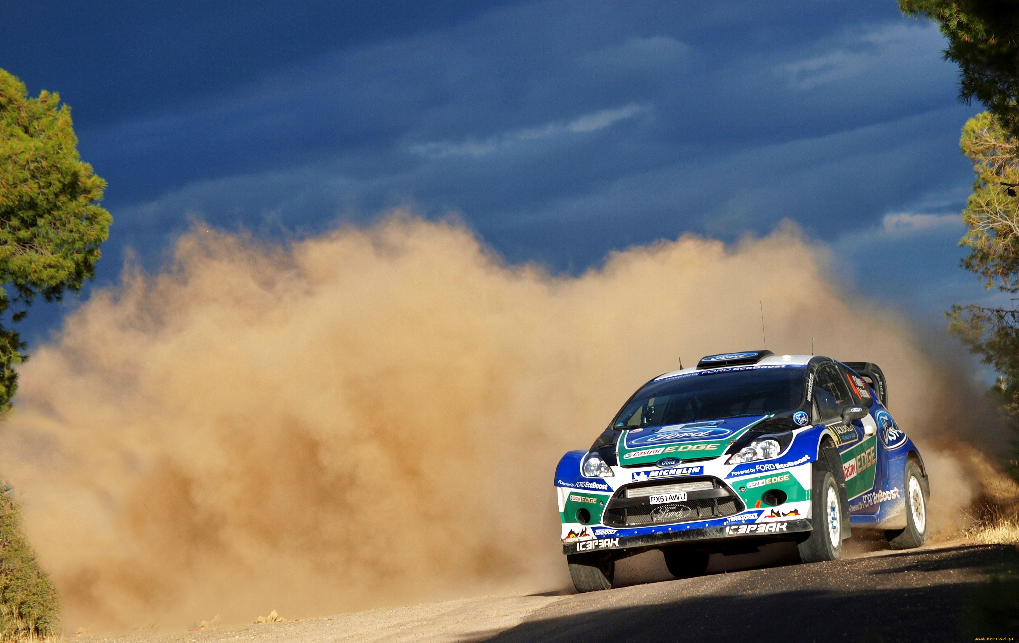 спорт, авторалли, тучи, небо, wrc, car, rally, ford, fiesta, гонка, завеса, автомобиль, форд