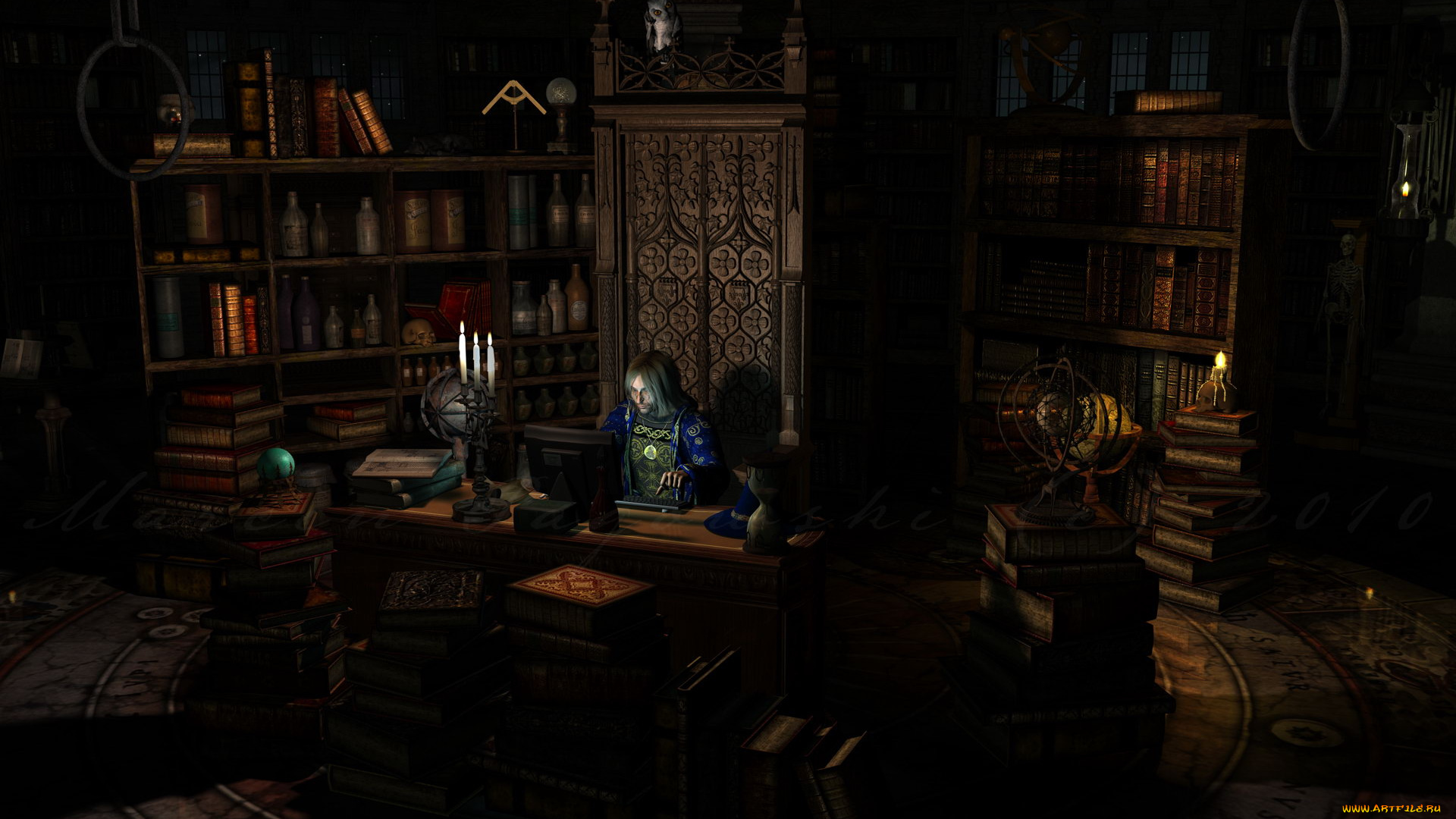 3д, графика, people, , люди, мужчины, свечи, стол, коината, девушки