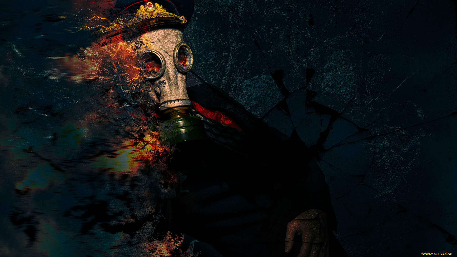 разное, компьютерный, дизайн, фуражка, противогаз, креатив