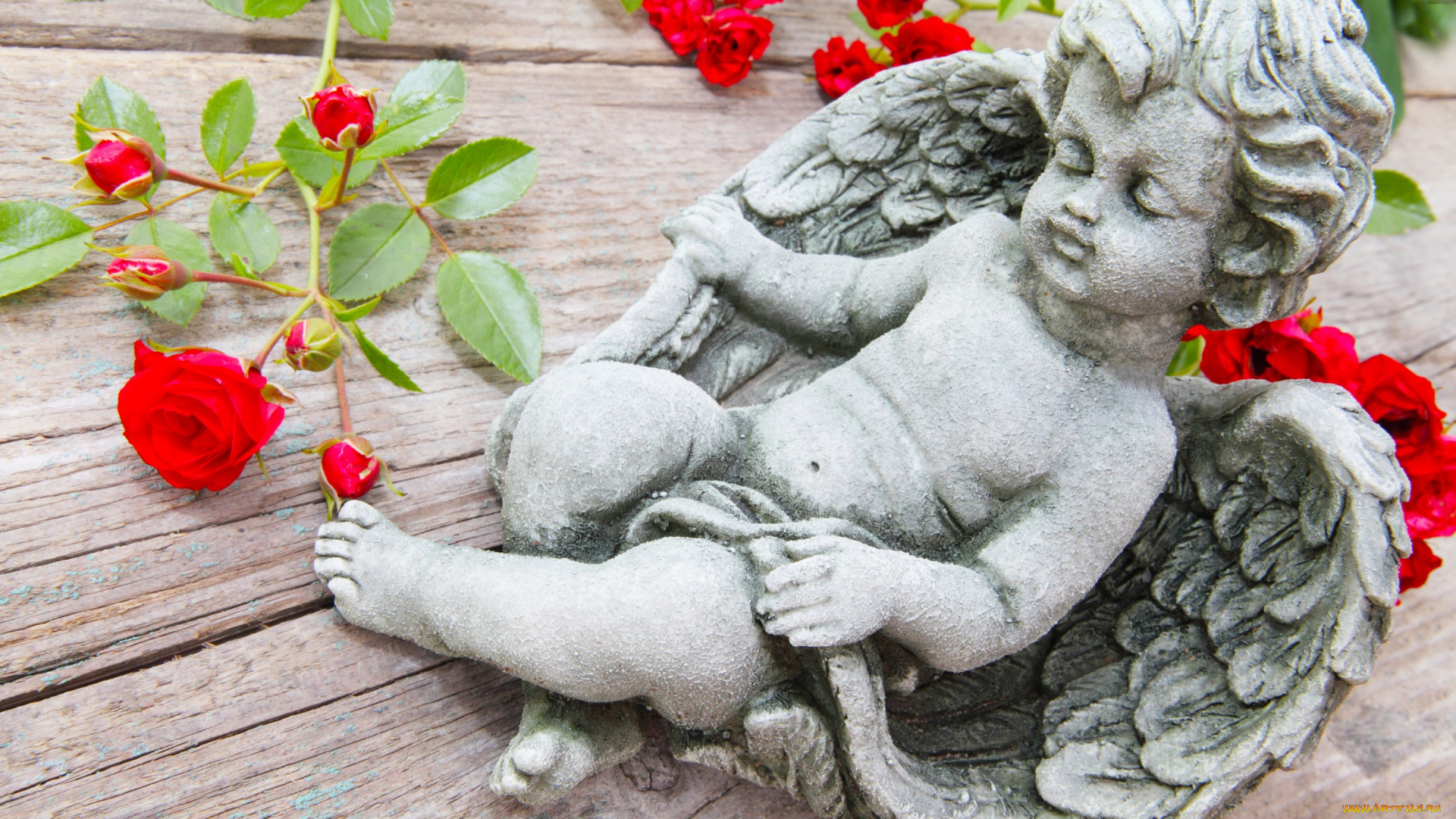 разное, рельефы, , статуи, , музейные, экспонаты, ангел, купидон, фигурка, розы, ветки, стол
