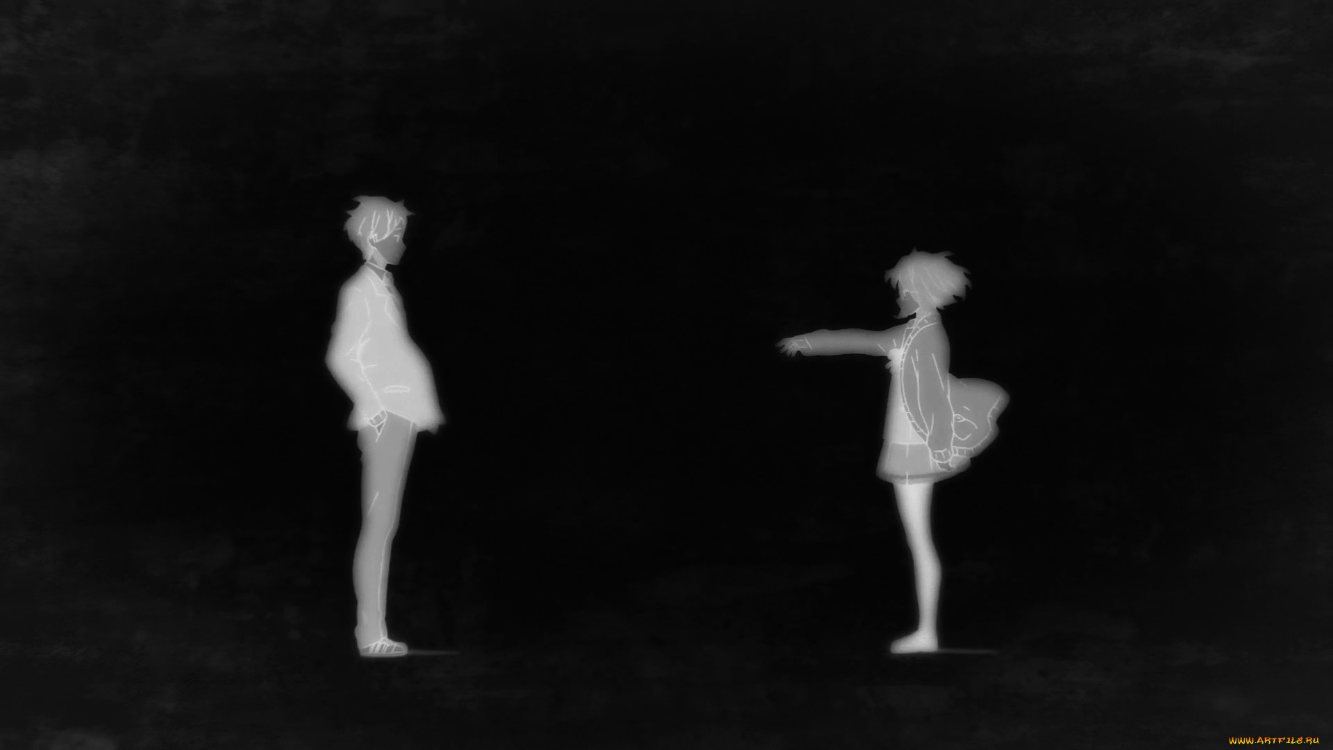 рисованные, минимализм, девушка, мальчик