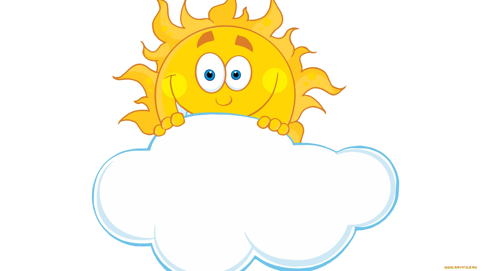 рисованные, минимализм, солнце, тучка