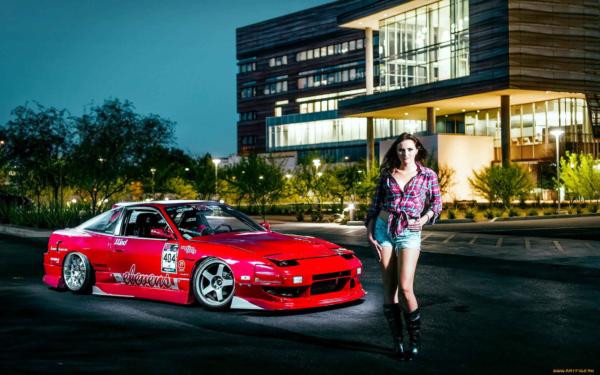 автомобили, авто, с, девушками, сапоги, красный, nissan, шорты