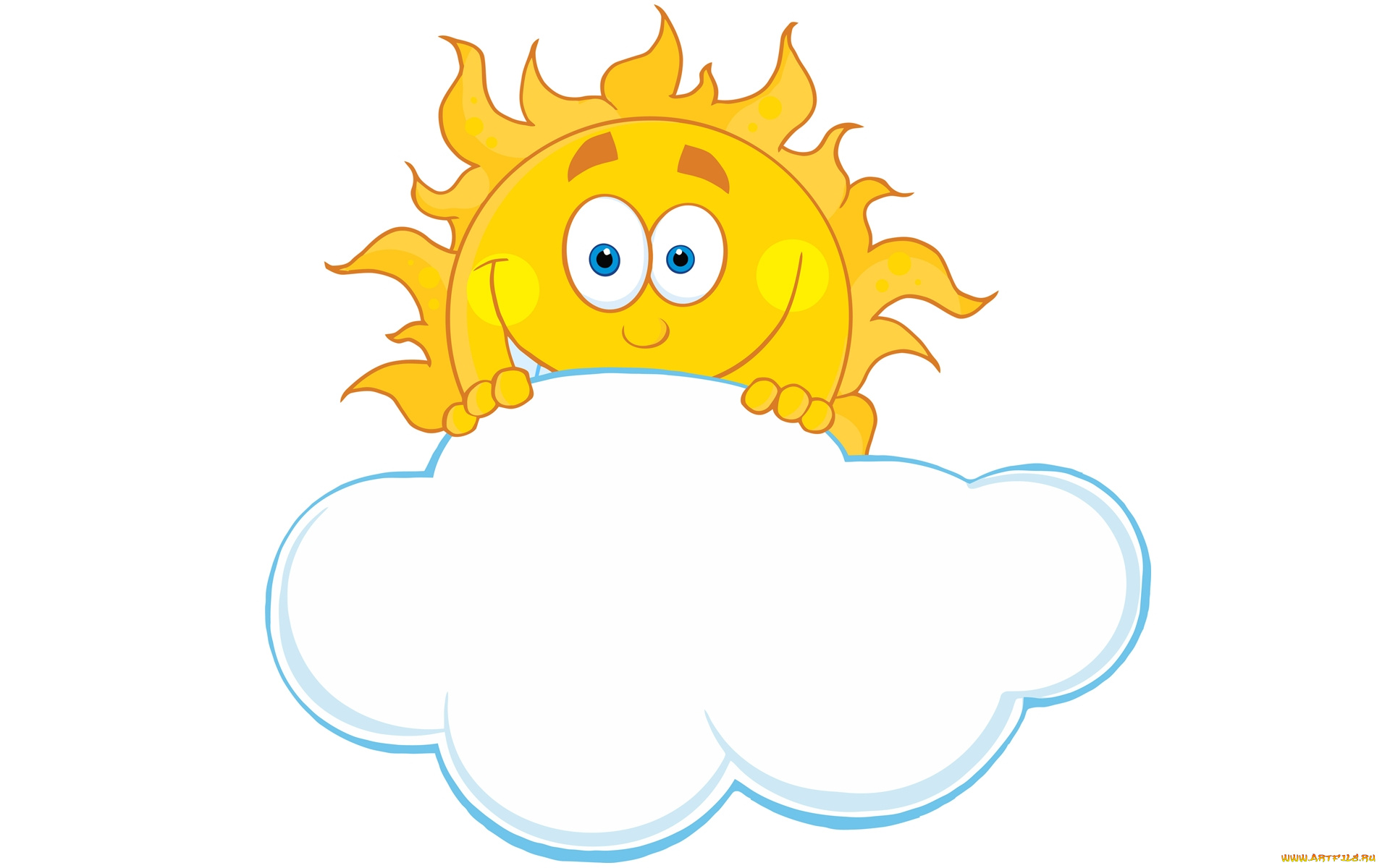 рисованные, минимализм, солнце, тучка