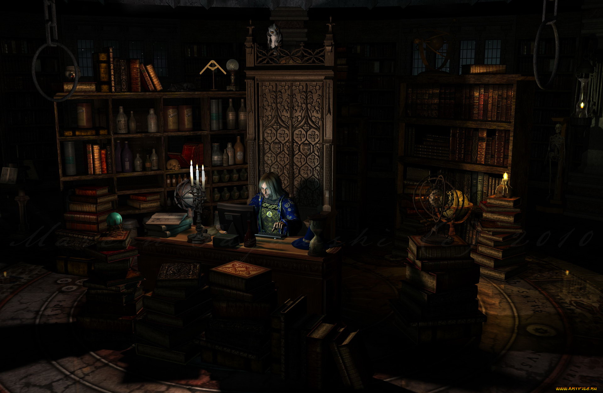 3д, графика, people, , люди, мужчины, свечи, стол, коината, девушки