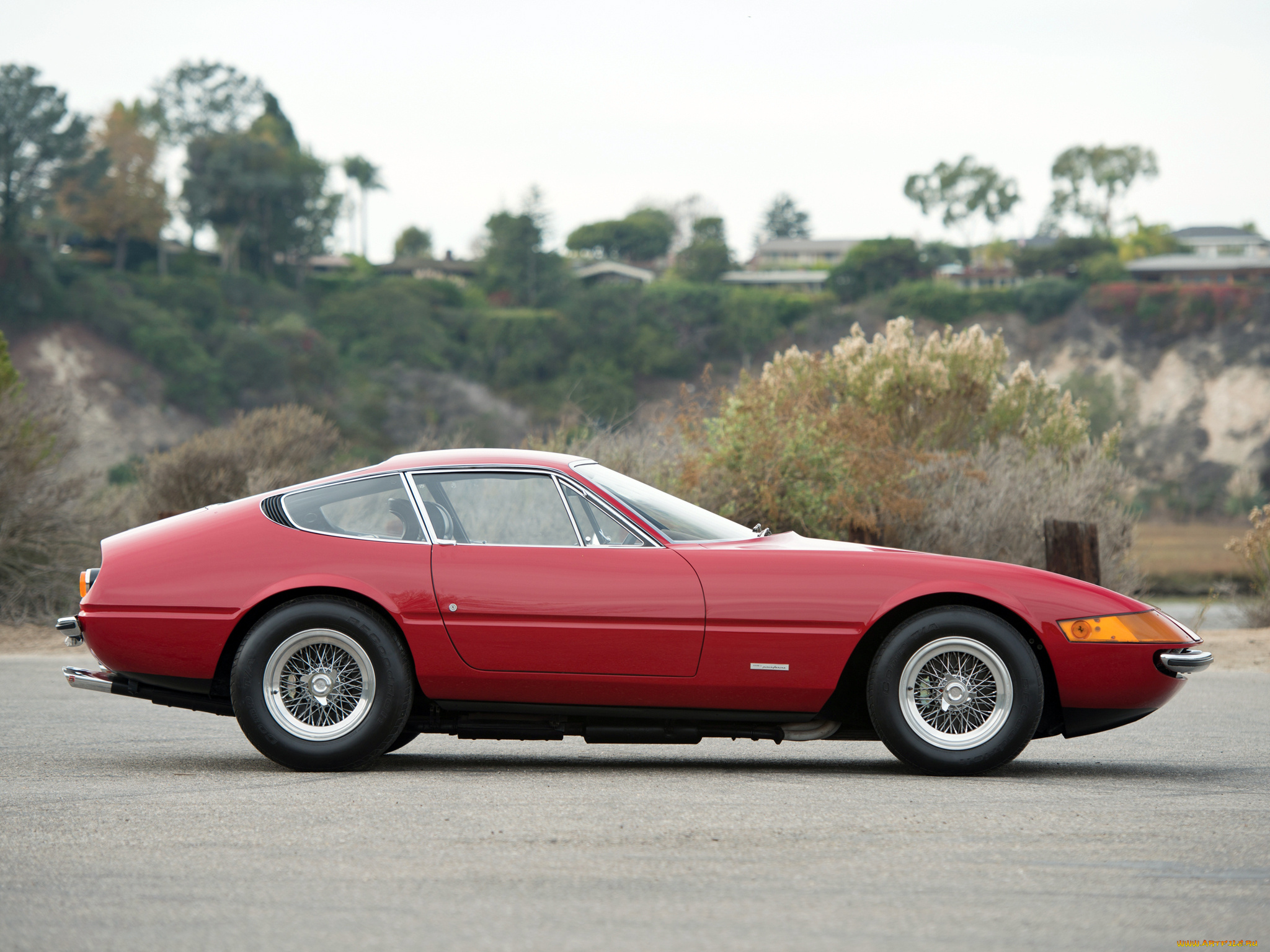 автомобили, ferrari, gtb, 4, 1971, daytona, красный, 365