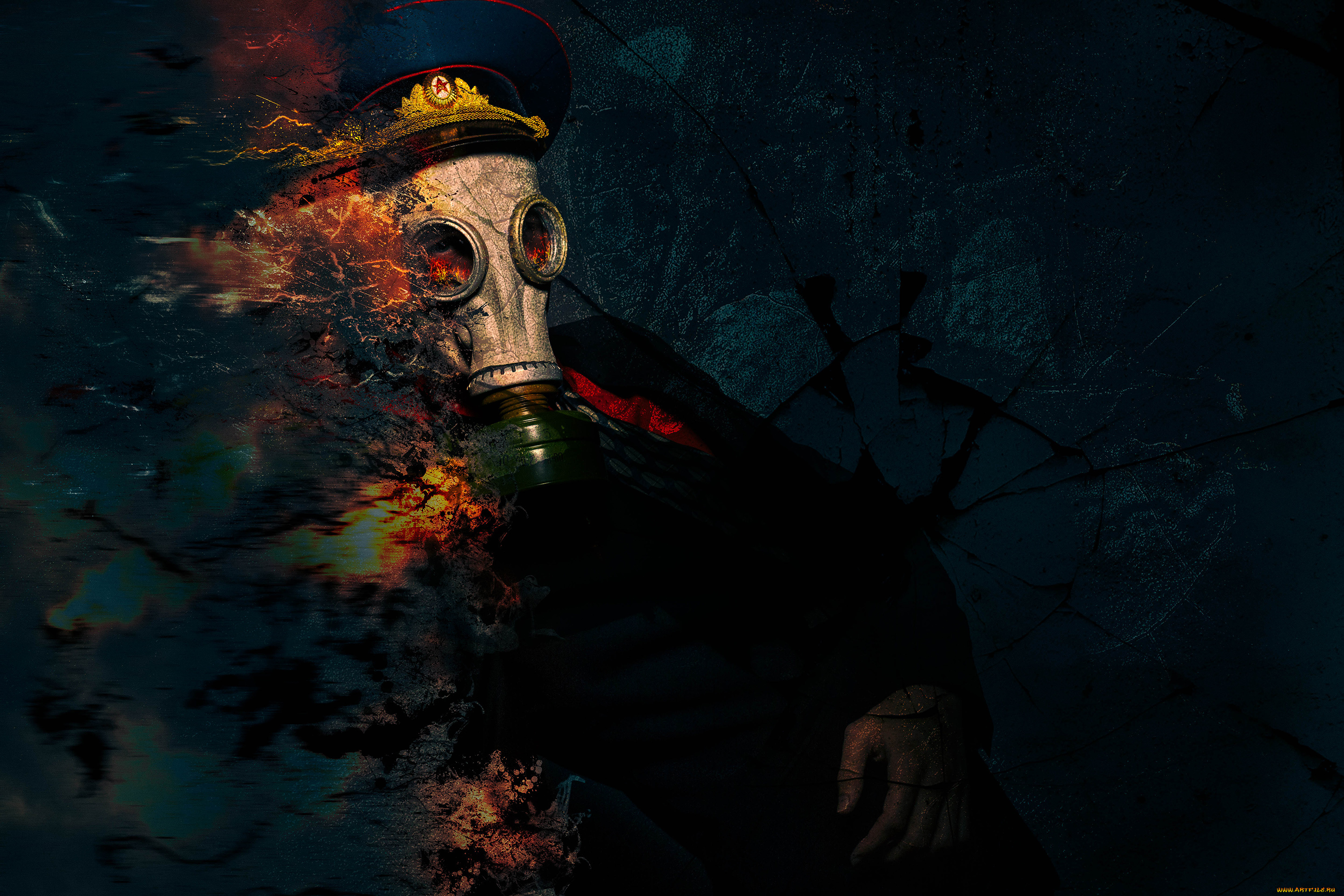 разное, компьютерный, дизайн, фуражка, противогаз, креатив