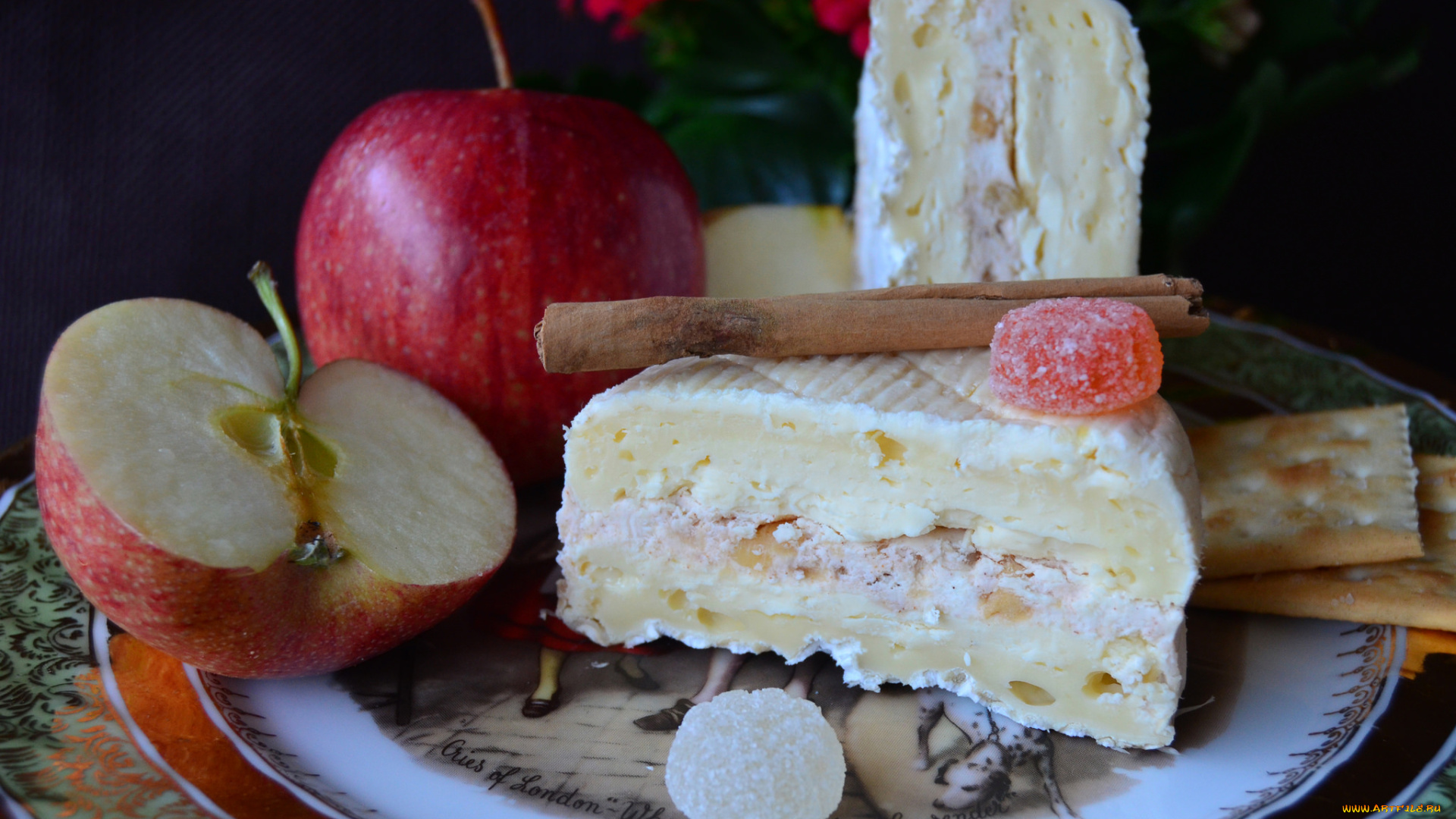 peque&, 241, o, camembert, relleno, de, manzana, , canela, y, caramelo, еда, сырные, изделия, сыр