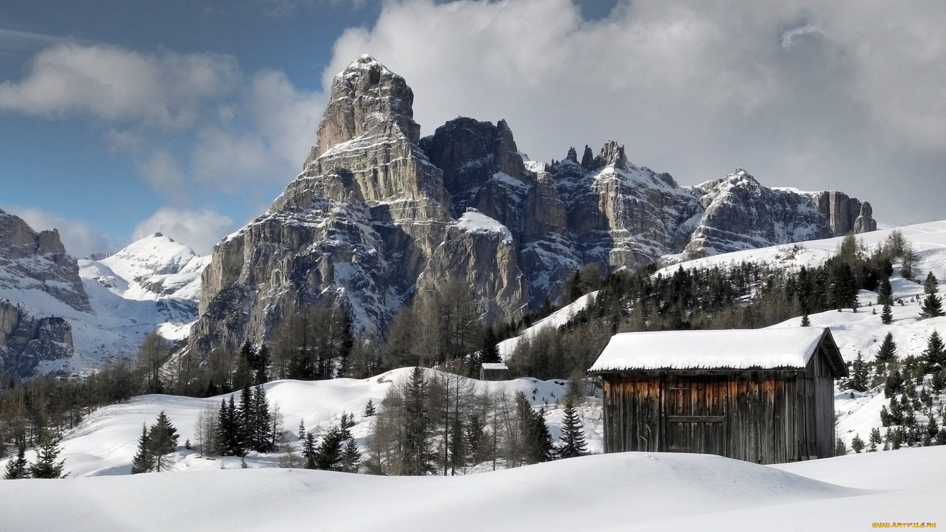 природа, горы, снега, скалы