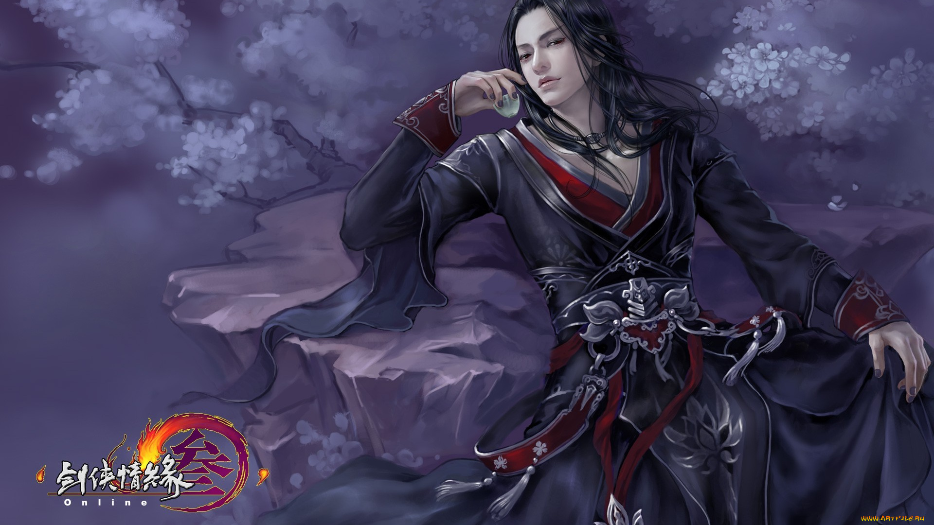 видео, игры, ~~~другое~~~, онлайн, игра, саке, весна, парень, арт, аниме