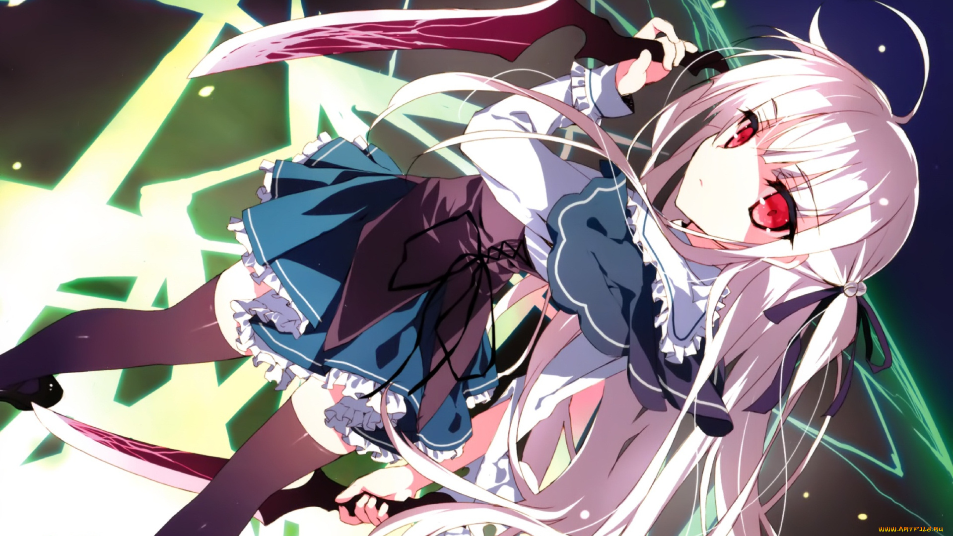 аниме, absolute, duo, мечи, девочка