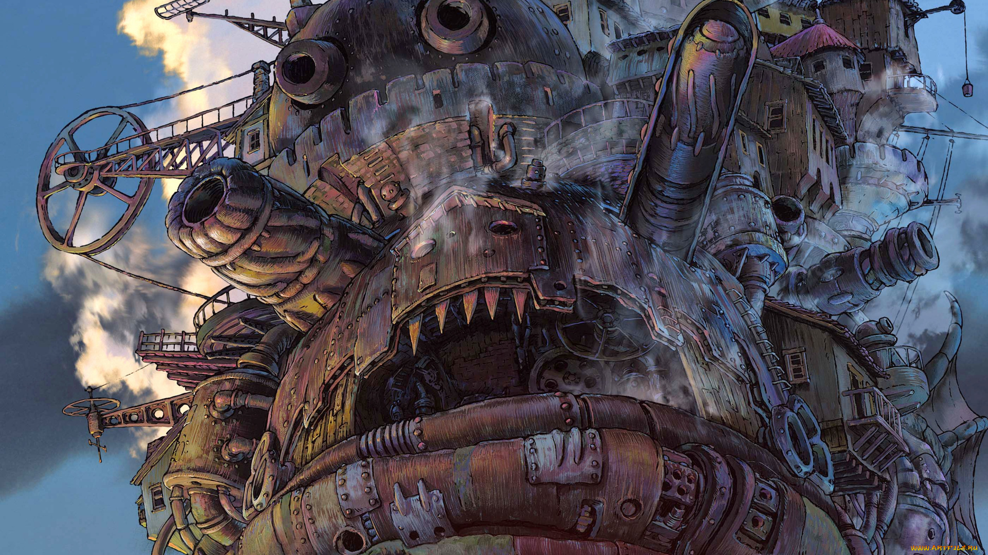 аниме, howl`s, moving, castle, ходячий, замок, арт