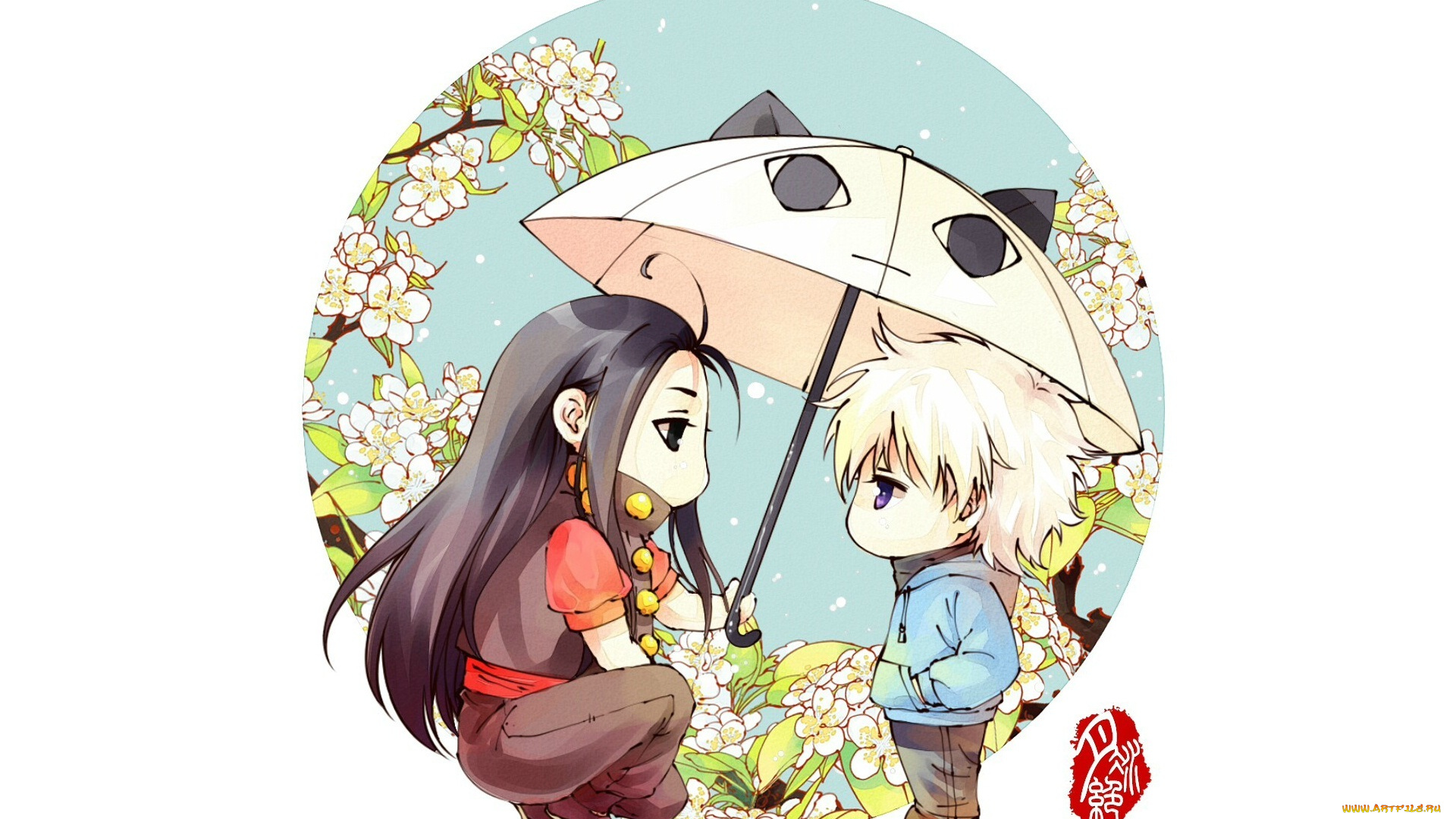 аниме, hunter, x, hunter, зонт, золдик, иллуми, киллуа, братья