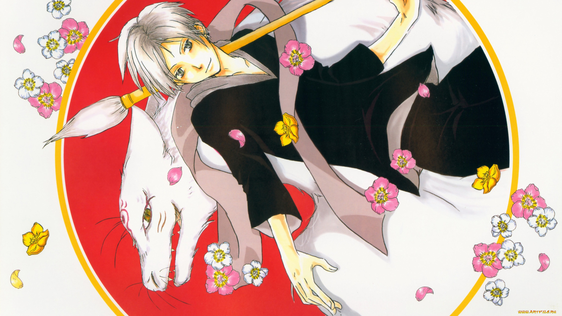 аниме, natsume, yuujinchou, мяко, сенсей, нацуме