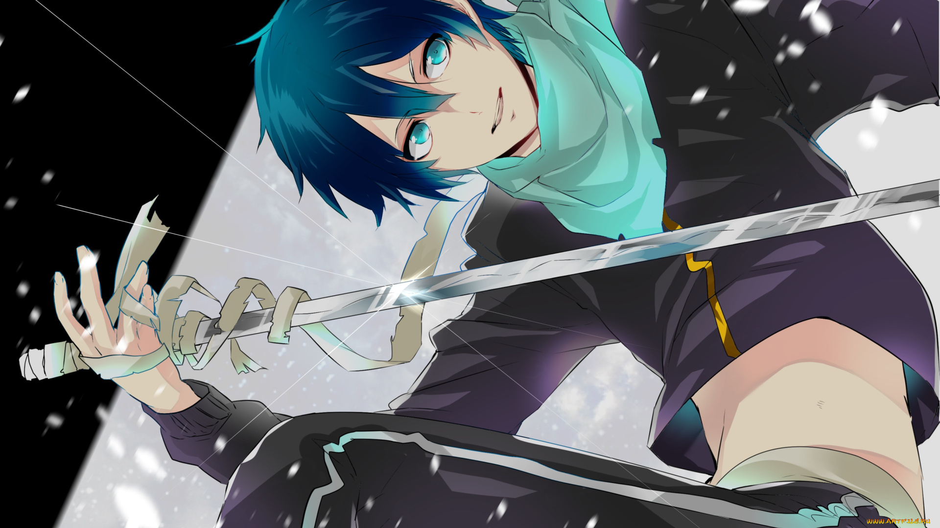 аниме, noragami, Ято, парень, меч, арт, бог