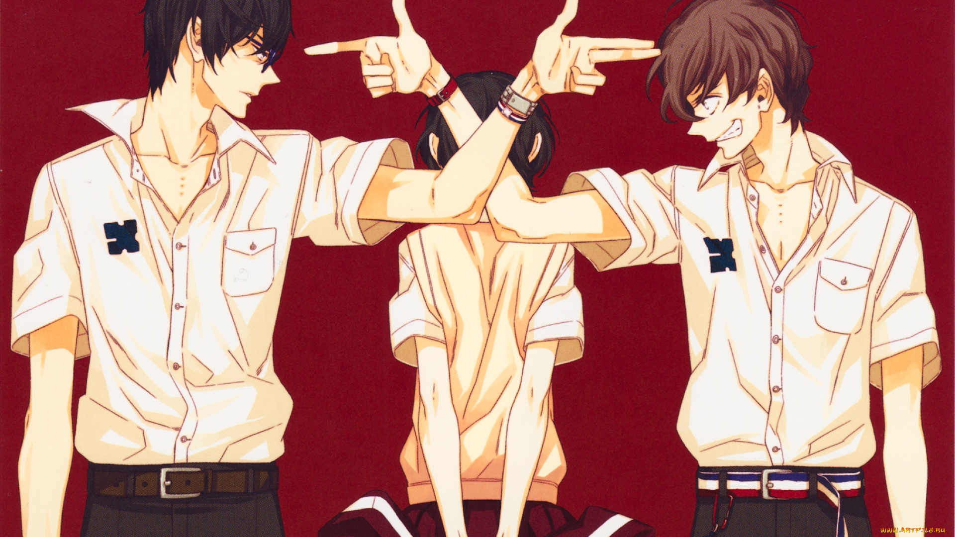 аниме, zankyou, no, terror, парни, девушка