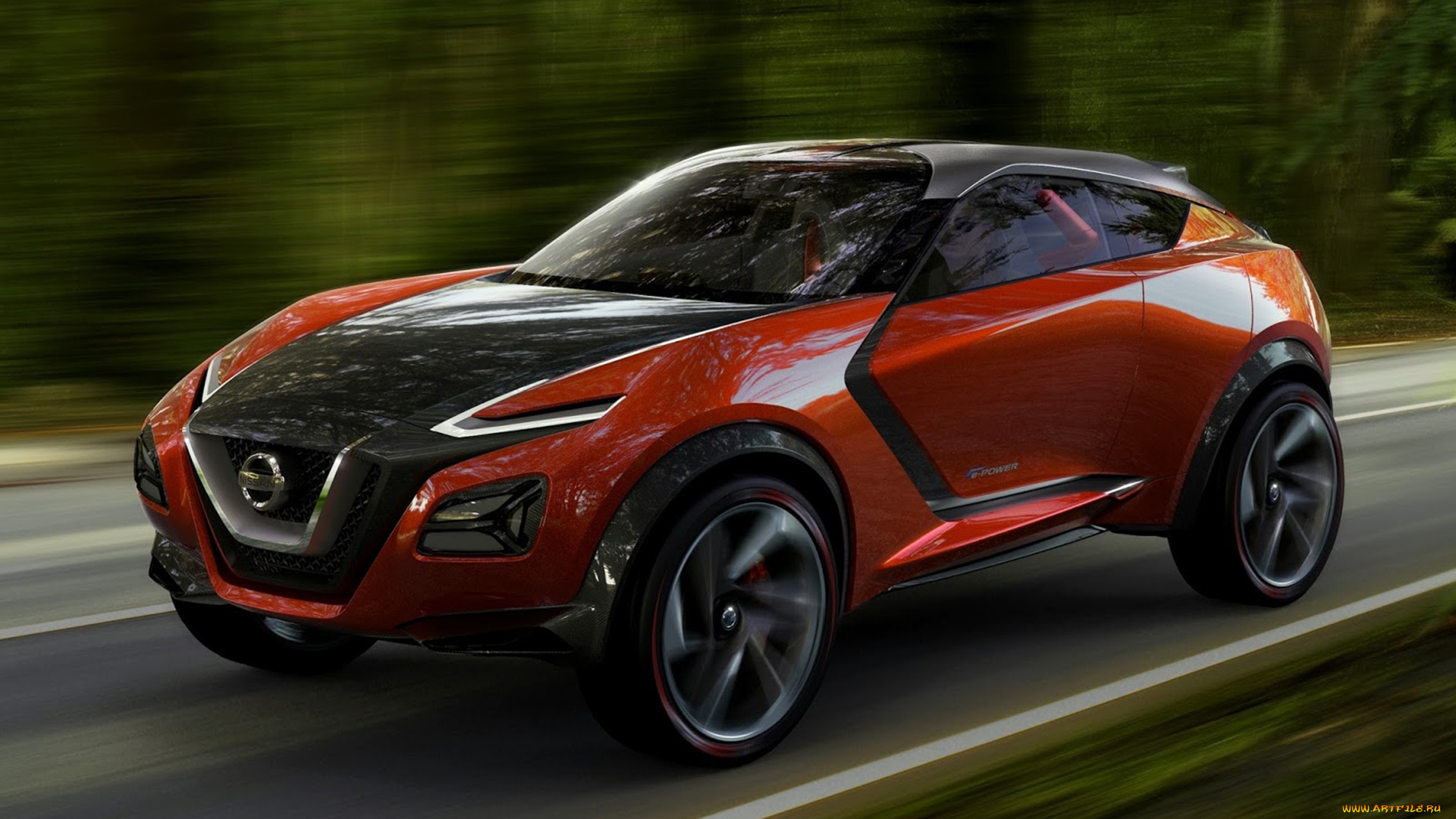 nissan, gripz, concept, автомобили, 3д, car, красный, кроссовер, внедорожник, concept, nissan, gripz