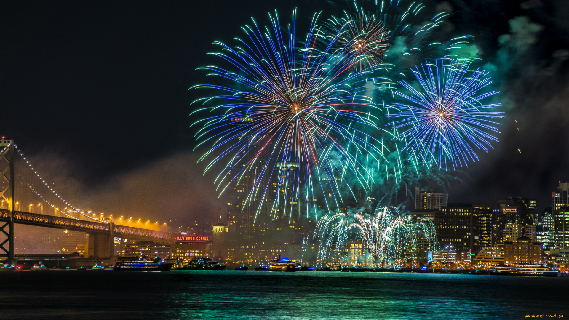 разное, салюты, , фейерверки, ночь, фейерверк