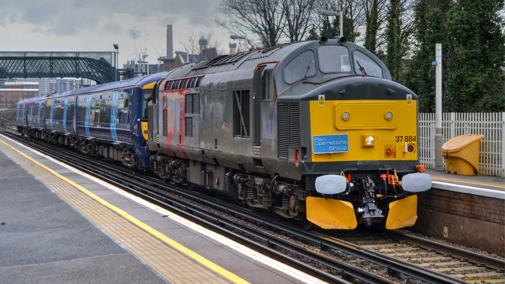 техника, поезда, рельсы, локомотив, состав