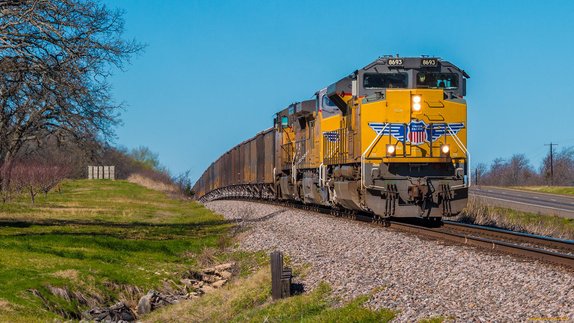 техника, поезда, рельсы, локомотив, состав