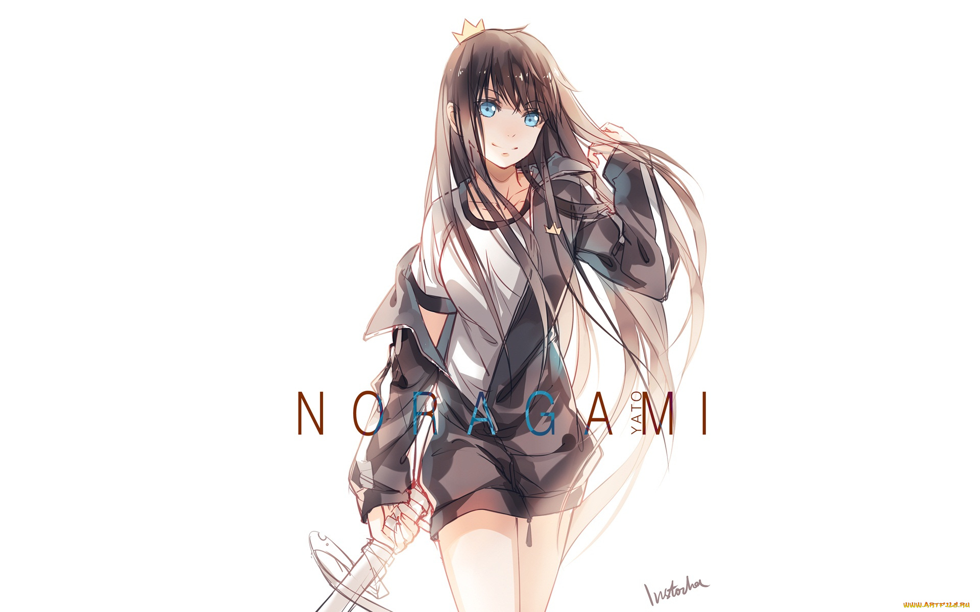 аниме, noragami, костюм, девушка, хиёри