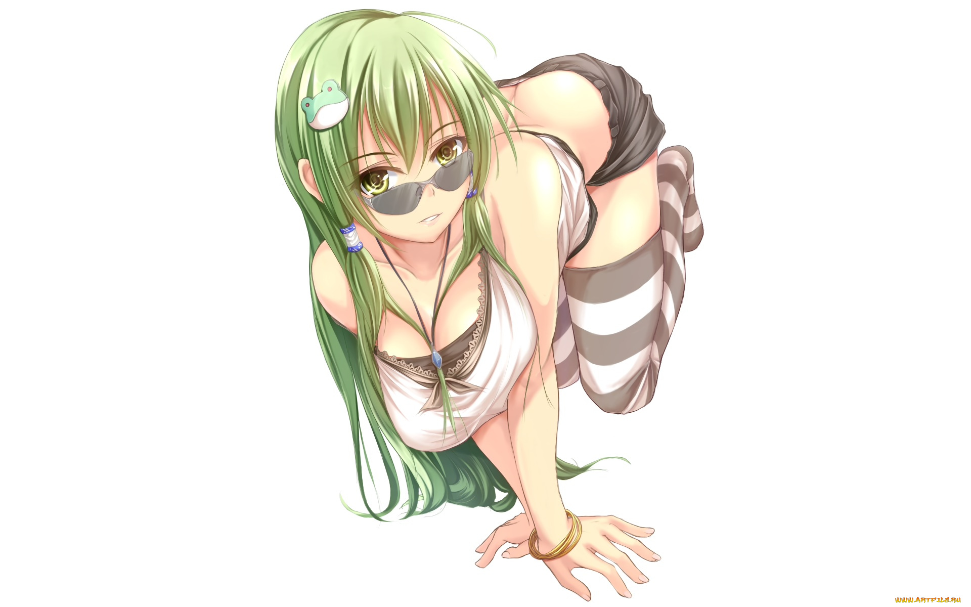 аниме, touhou, kochiya, sanae, cyoppu