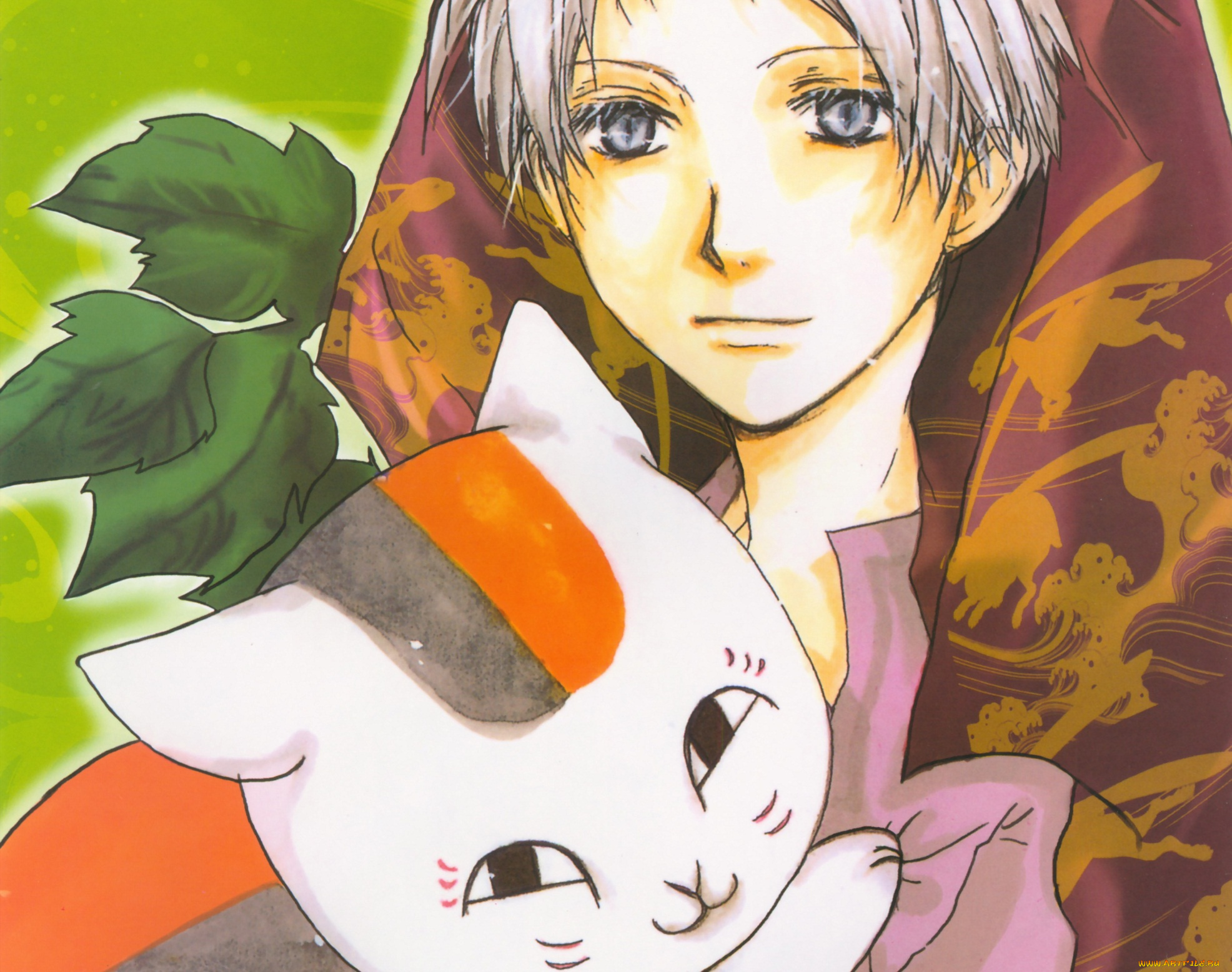аниме, natsume, yuujinchou, нацуме, мяко, сенсей