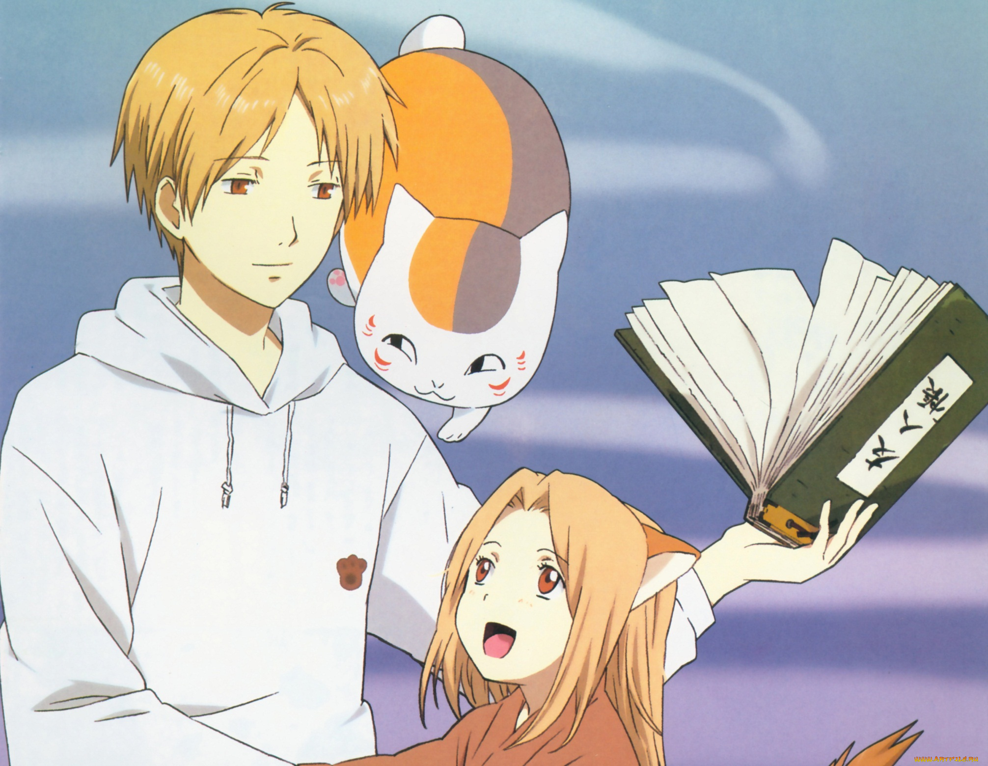 аниме, natsume, yuujinchou, мяко, сенсей, нацуме
