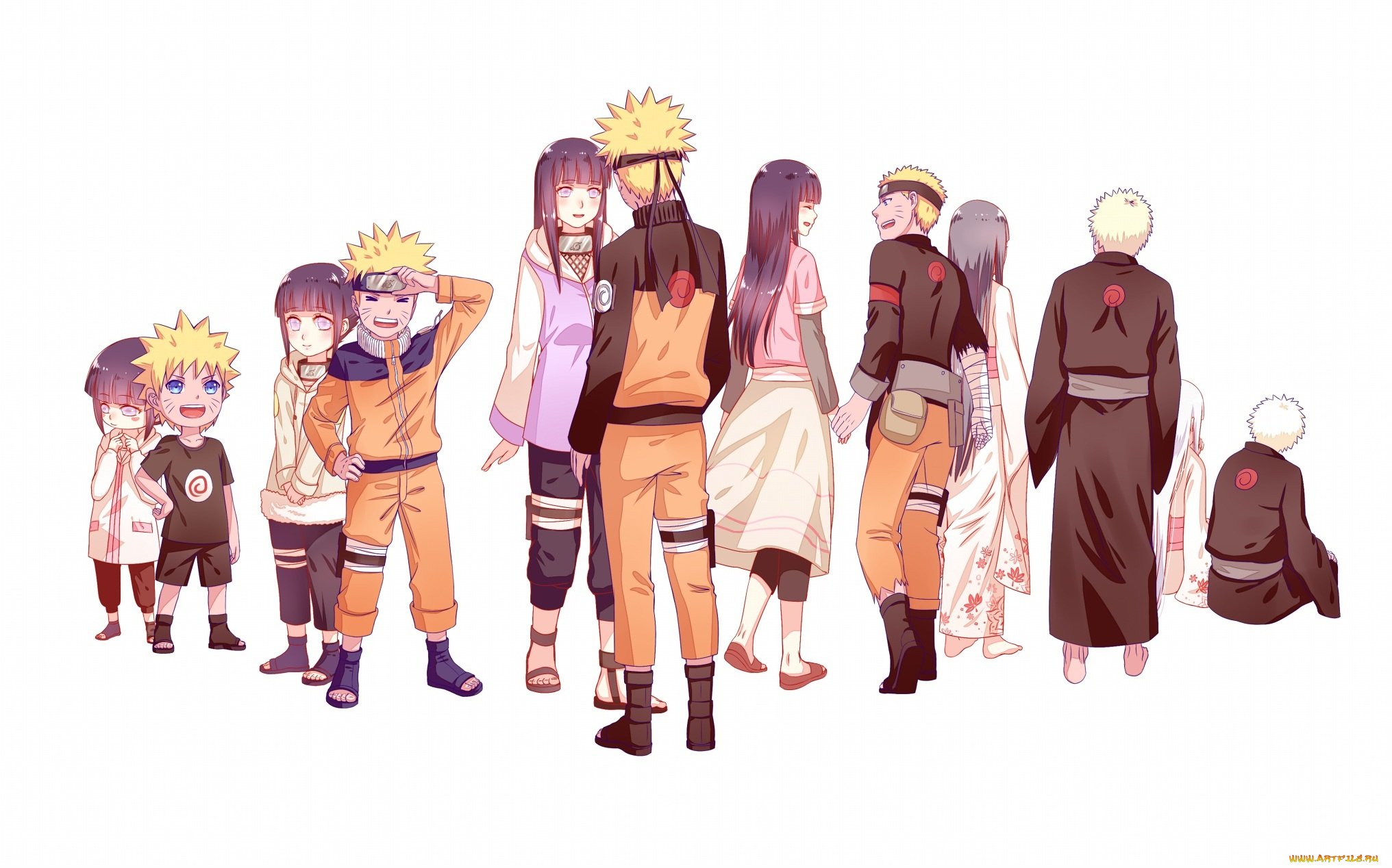 аниме, naruto, пара, наруто, арт, хината