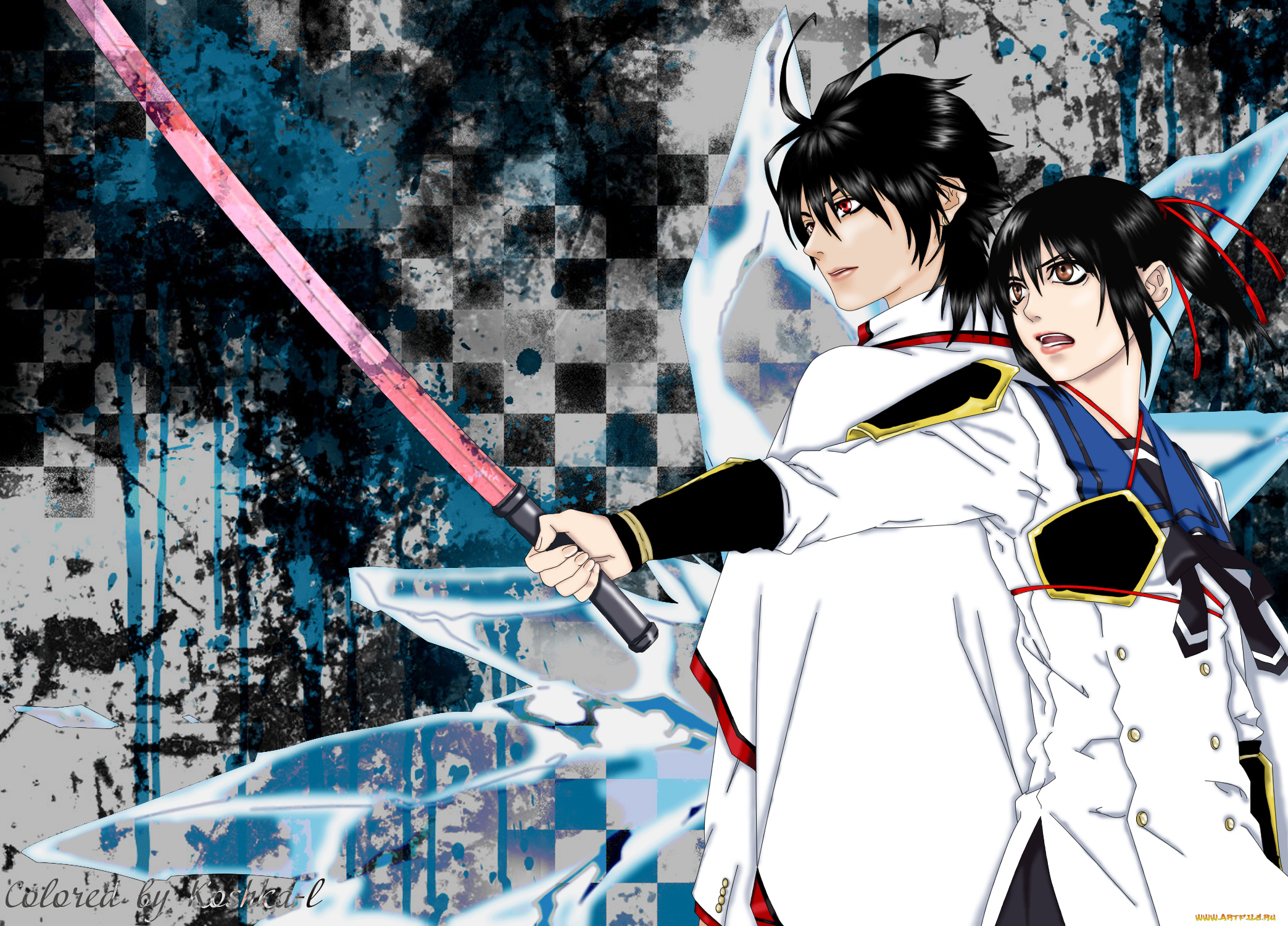 аниме, monochrome, factor, монохромный, фактор