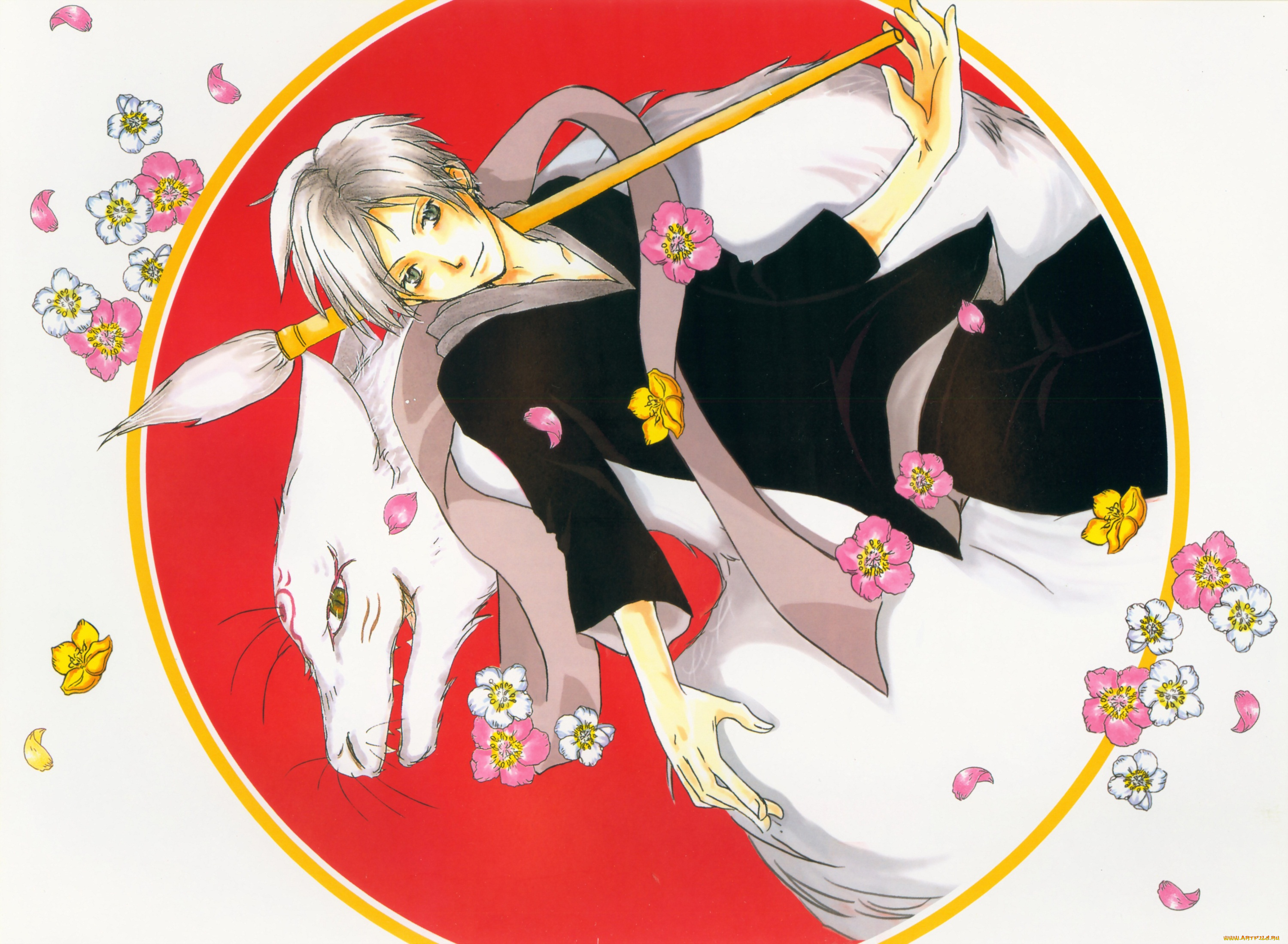 аниме, natsume, yuujinchou, мяко, сенсей, нацуме