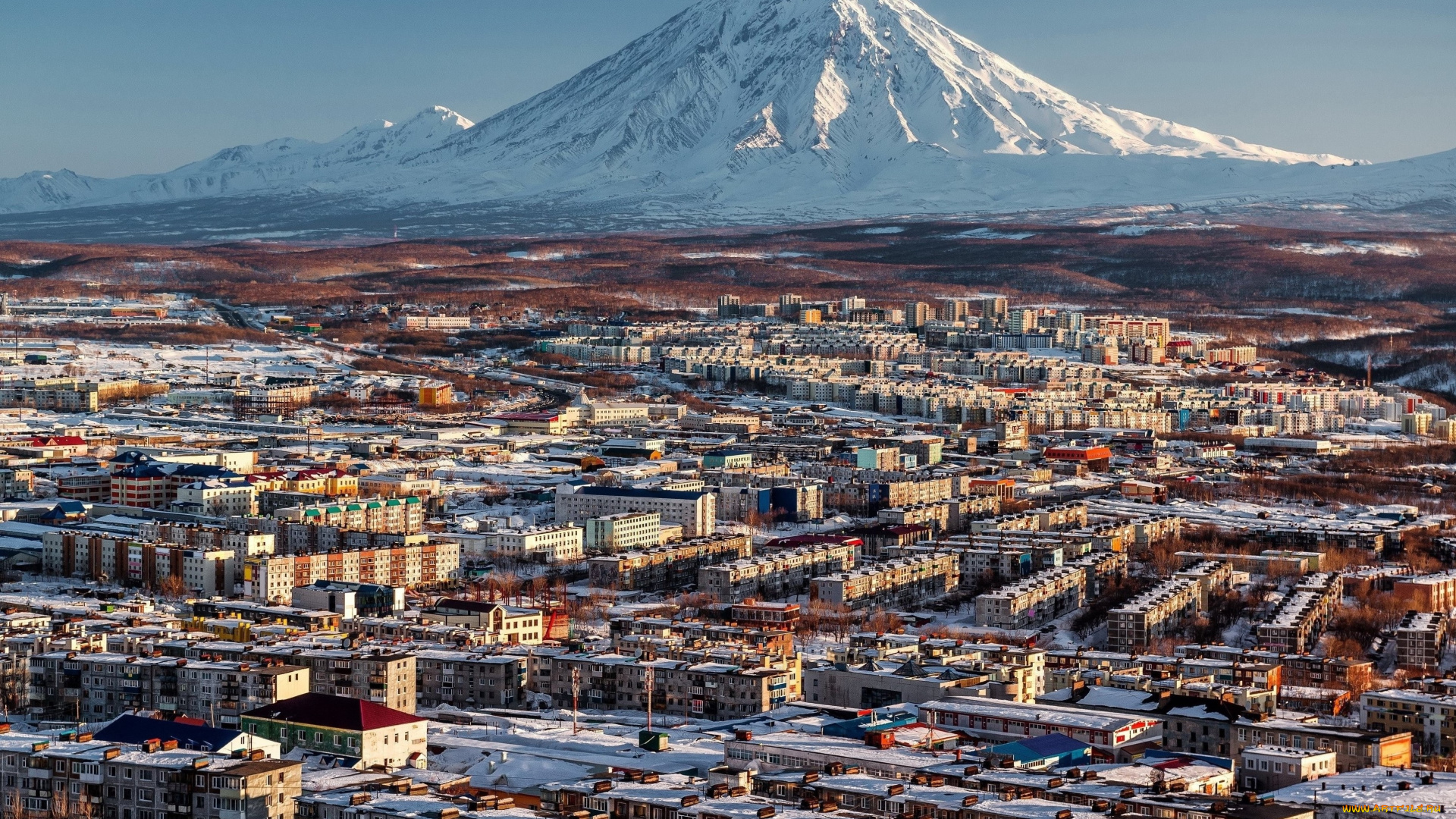 города, -, панорамы, россия, дома, в, городе, петропавловск-камчатский