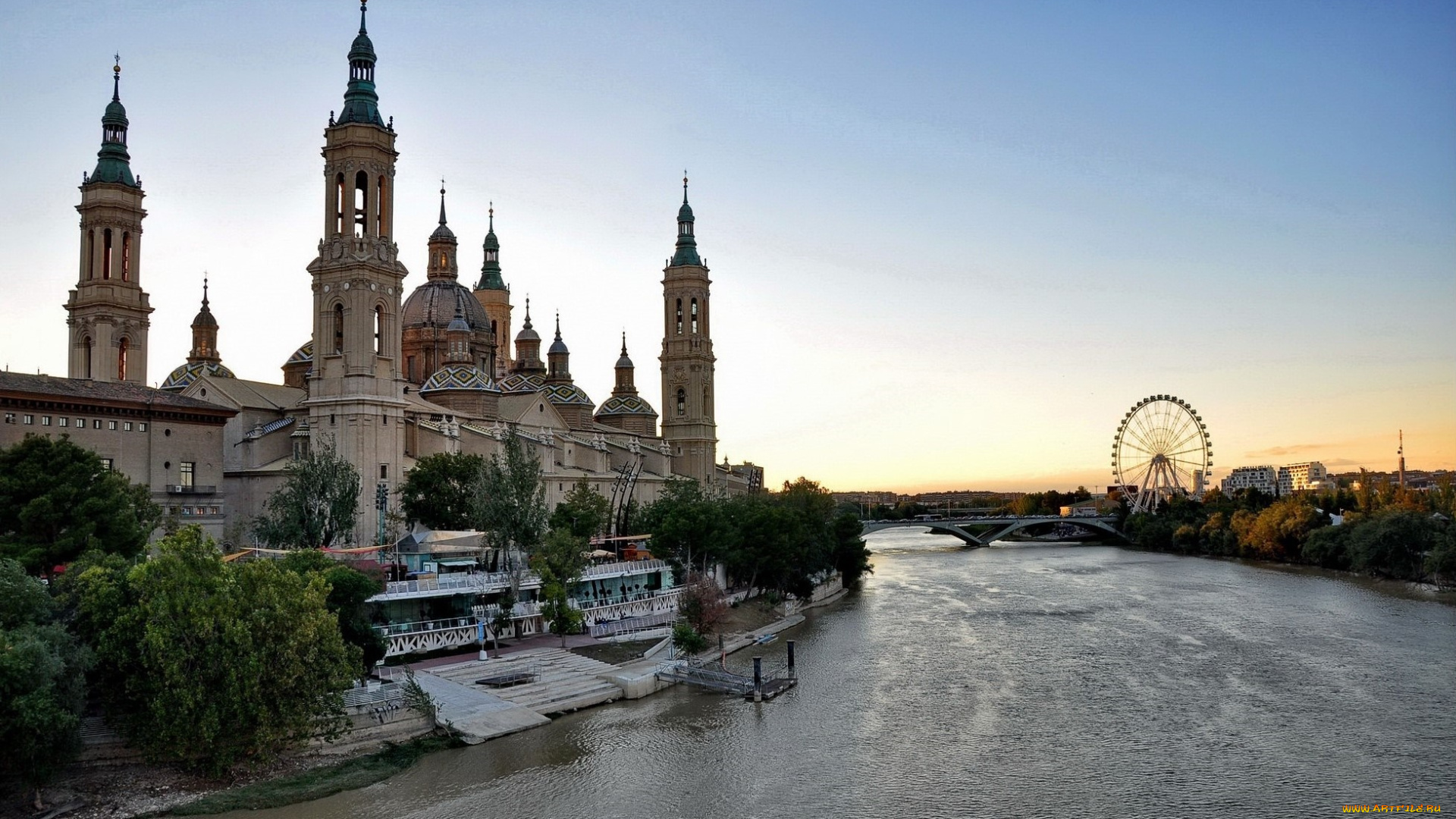 города, лондон, , великобритания, костел, река