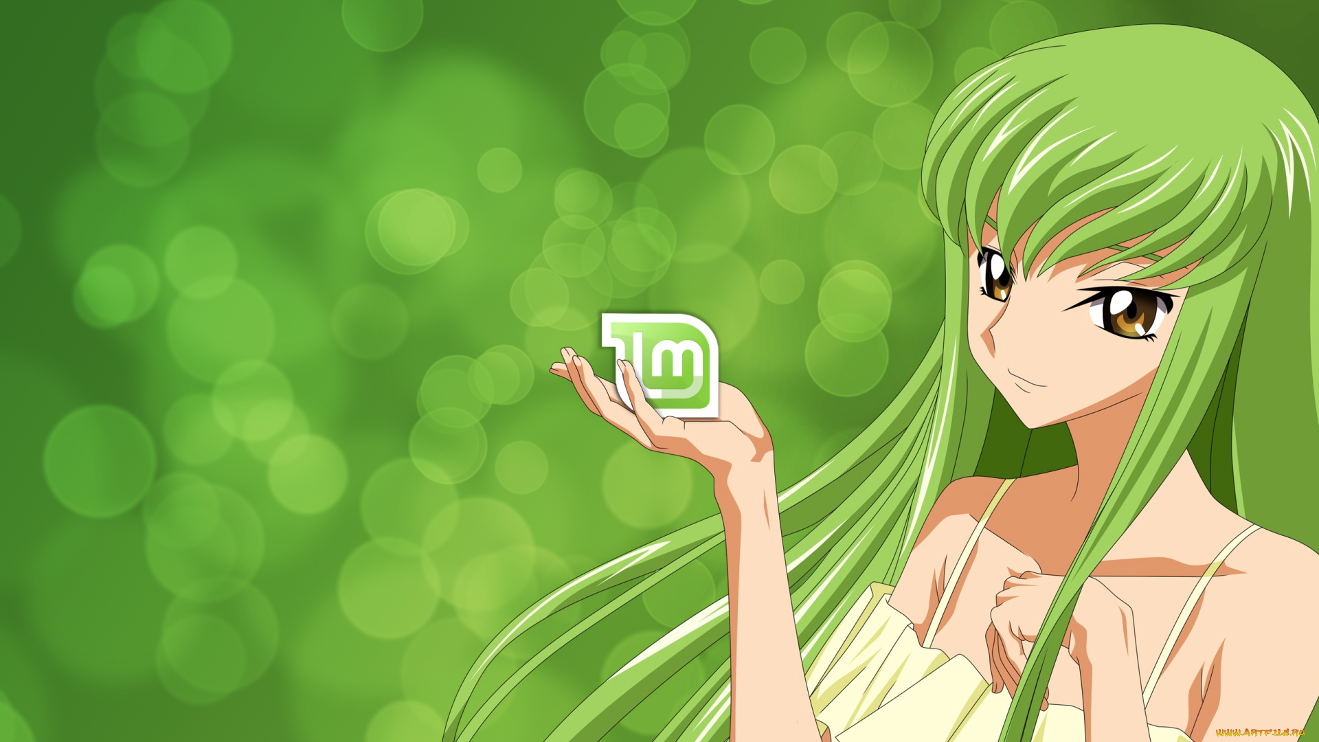 компьютеры, linux, девушка, взгляд, фон, логотип