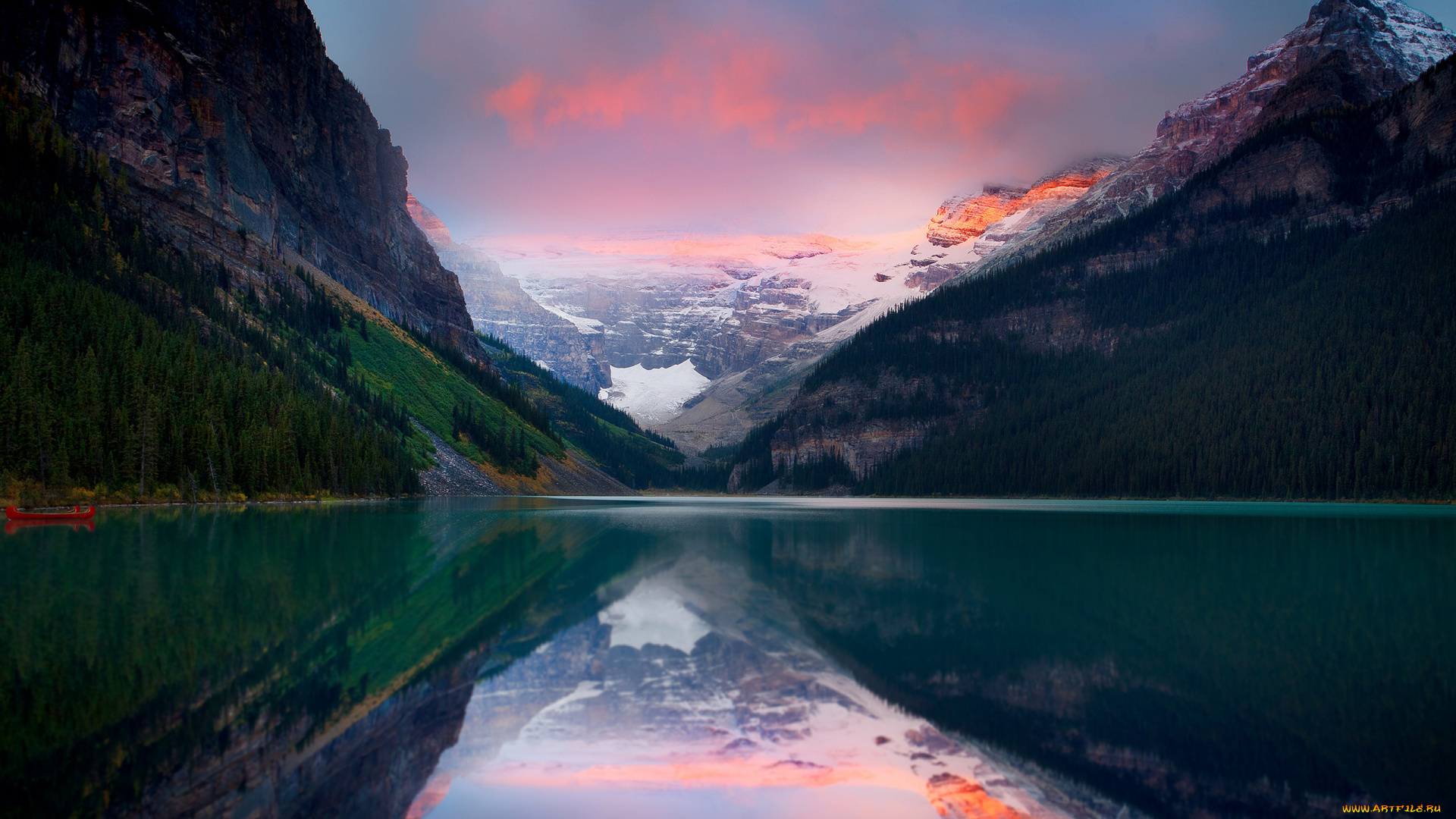 природа, реки, озера, закат, вода, скалы, озеро, вечер, горы, облака