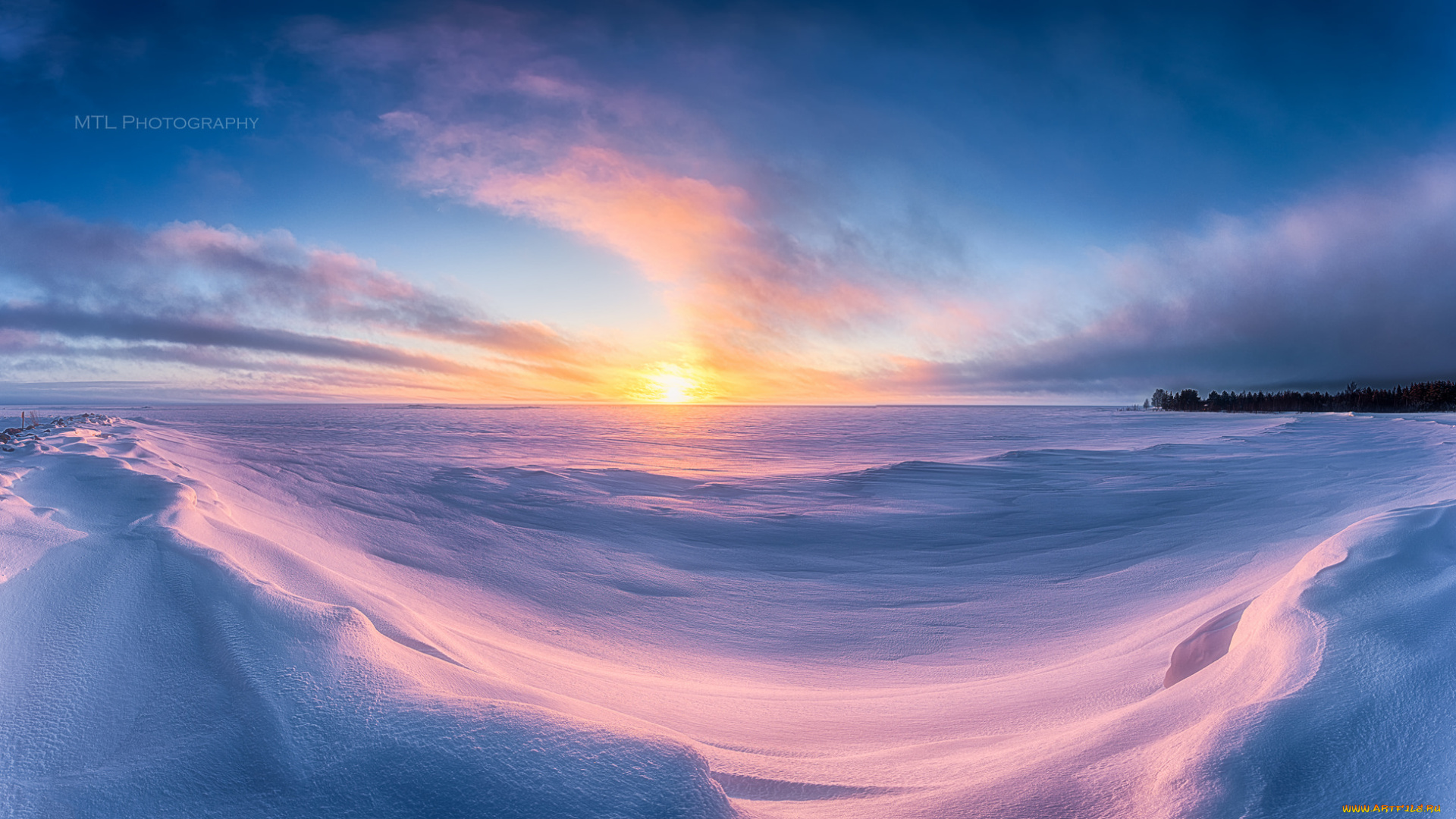 природа, восходы, закаты, снег, закат