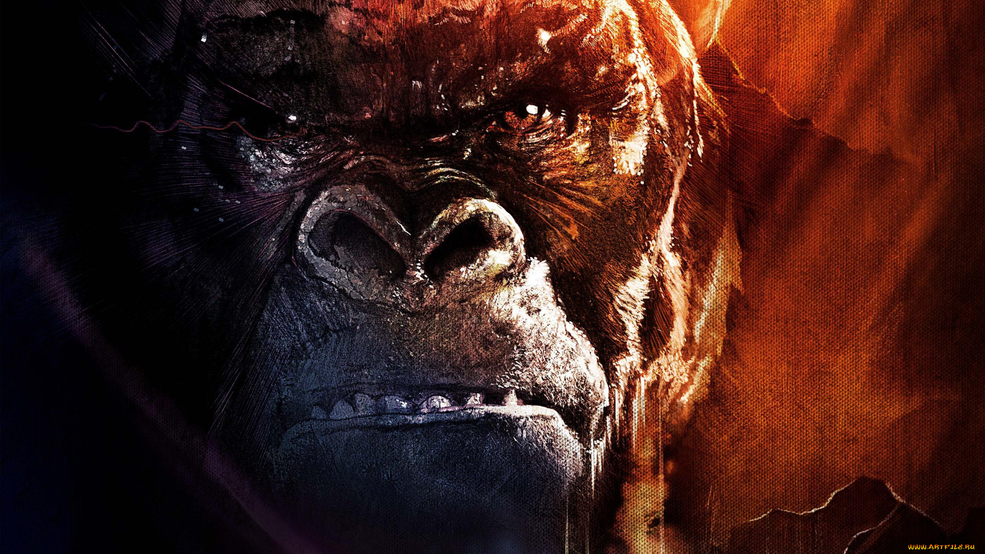 рисованное, кино, skull, island, kong