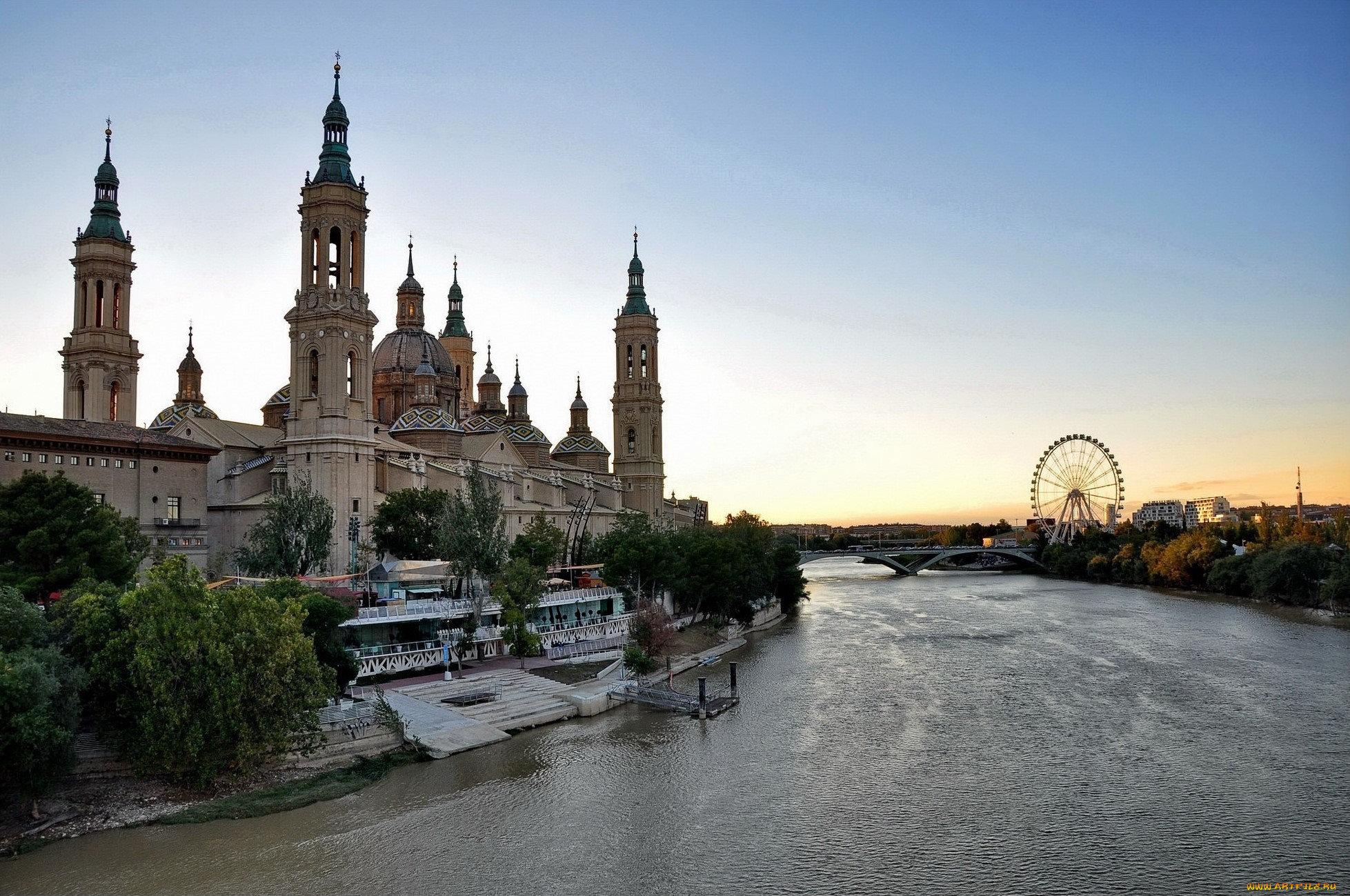 города, лондон, , великобритания, костел, река